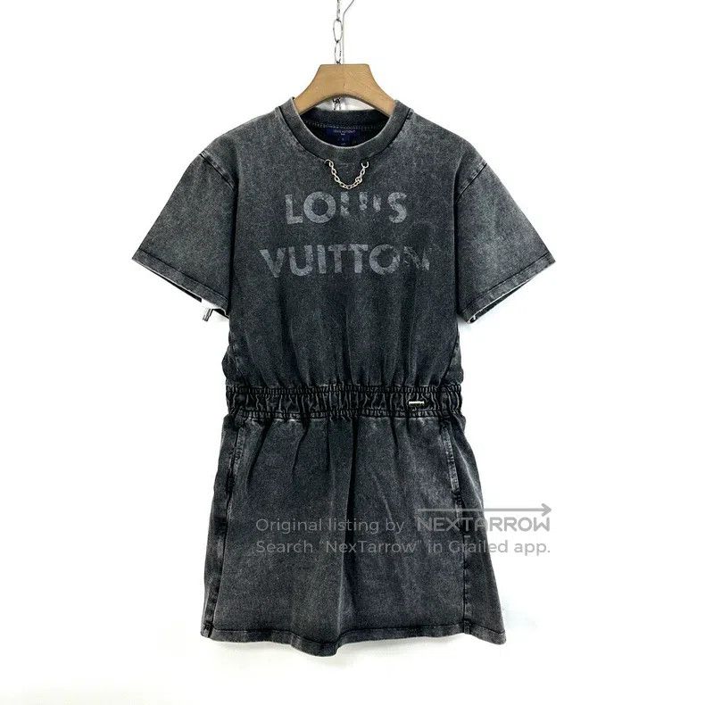 Louis Vuitton Louis Vuitton Grey washed worn-out waist dress Size S / US 4 / IT 40 - 1 Thumbnail