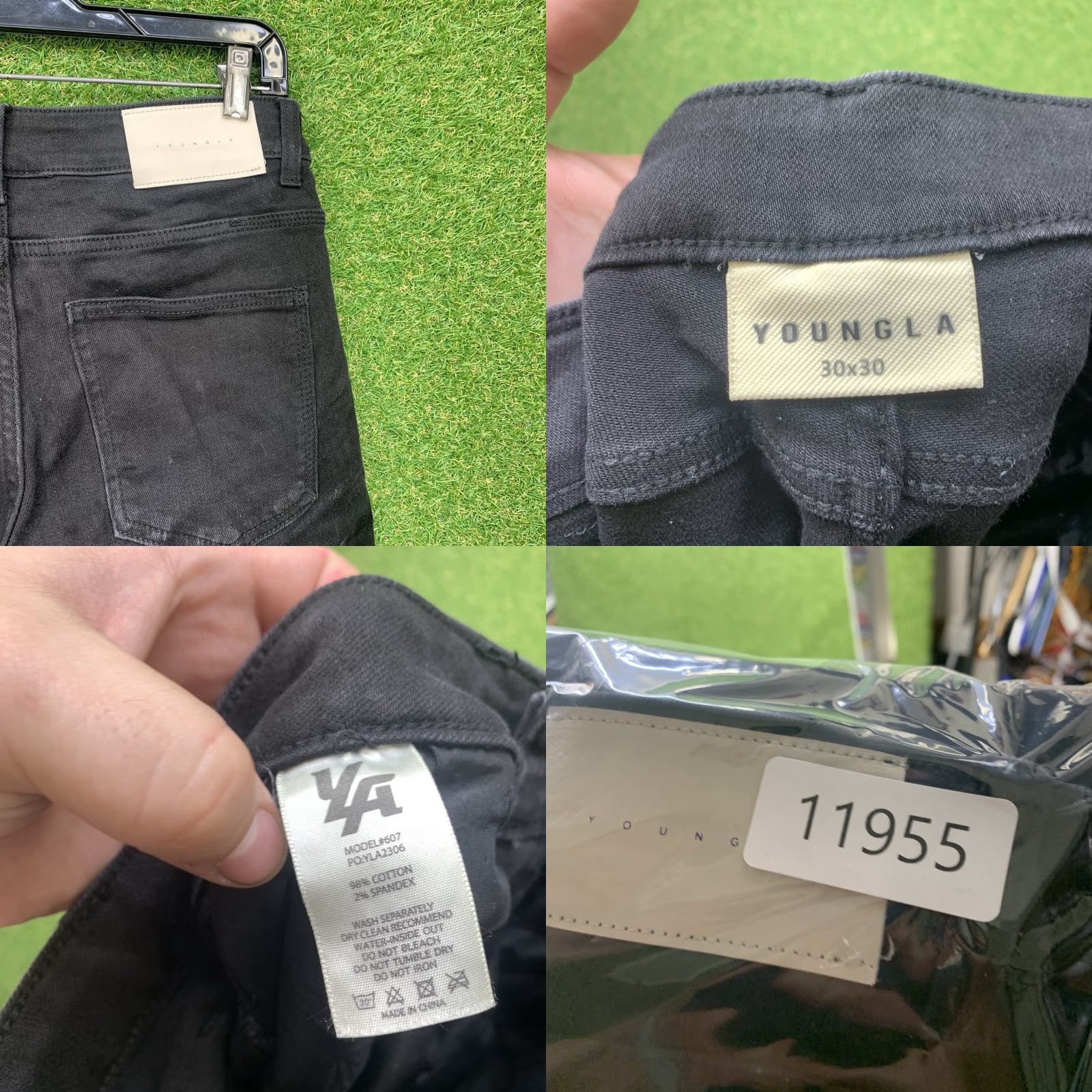 YoungLA YoungLA Jeans 607 Men 30x30 Black Wash Tailored Slim Fit Denim 5-Pocket 2000s Mens Size US 30 / EU 46 - 8 Thumbnail