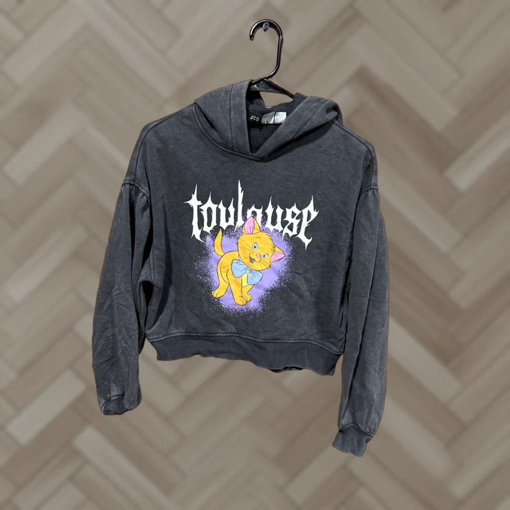 H&M VINTAGE Disney Aristocats Toulouse H&M Cat Hoodie XS Gray Womens Size XS / US 0-2 / IT 36-38 - 1 Thumbnail
