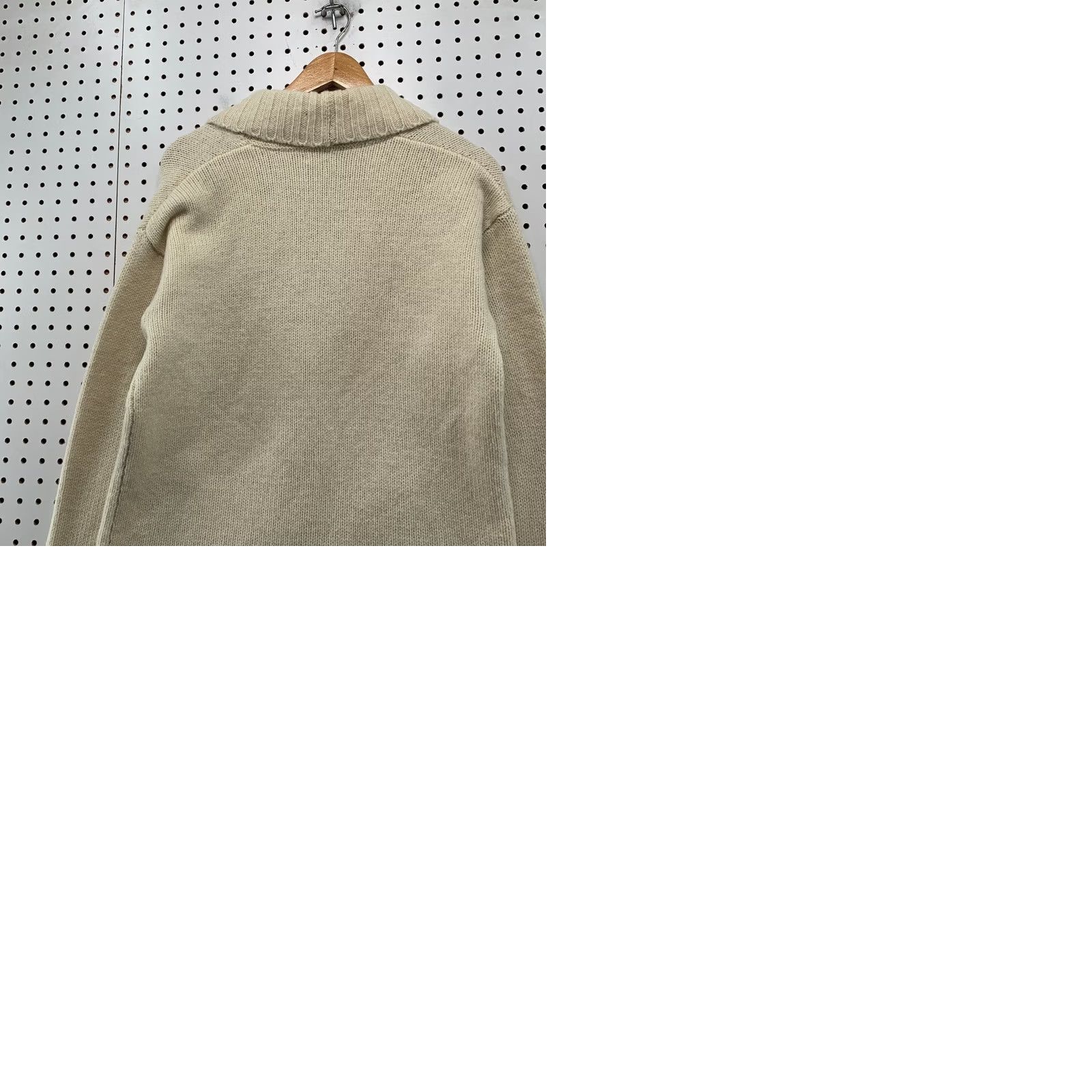 Vintage L.L. Bean Sweater Womens Medium Beige Wool Cardigan Lambswool Shawl Collar Size M / US 6-8 / IT 42-44 - 10 Thumbnail