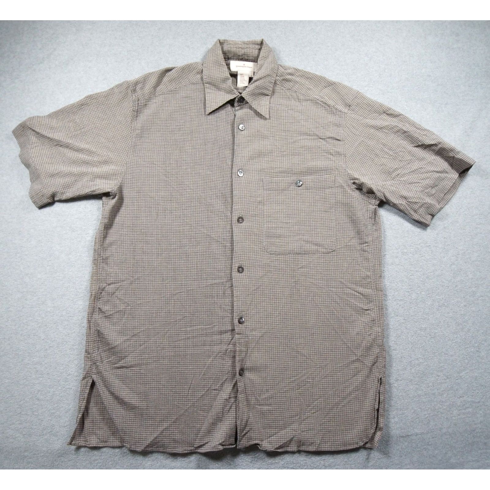 Ermenegildo Zegna Ermenegildo Zegna Shirt Mens Small Gray Button Down Short Sleeve Textured Italy Size US S / EU 44-46 / 1 - 2 Thumbnail