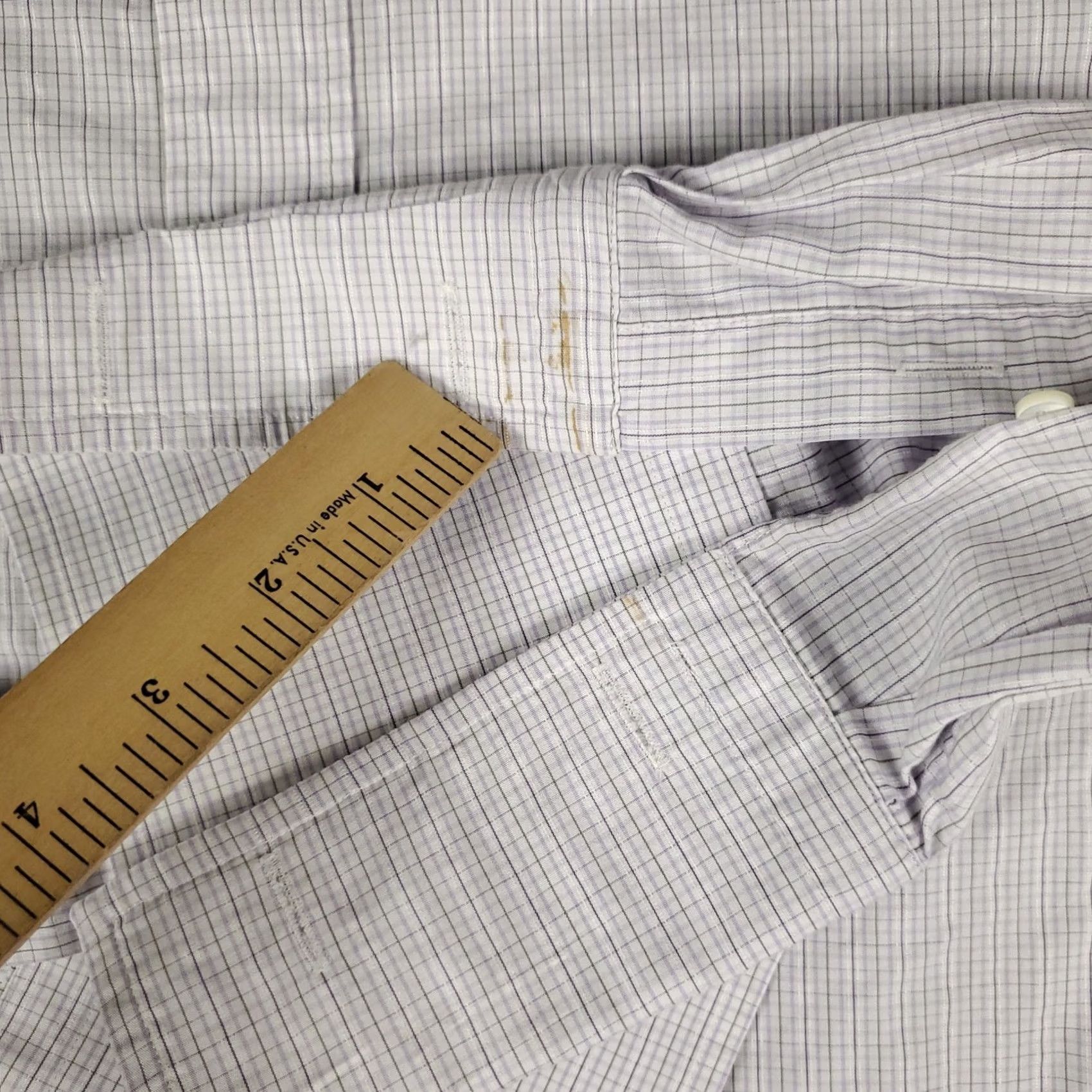 Canali Canali Shirt Mens 18 46 Purple Plaid Dress Shirt Button Up Long Sleeve Size 48R - 3 Thumbnail