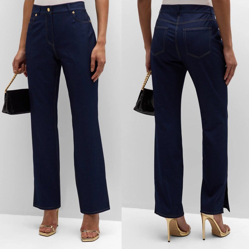 image of NWT New $295 Elie Tahari The Gavi Mid-Rise Pants 10 in Blue, Women's (Size 32)