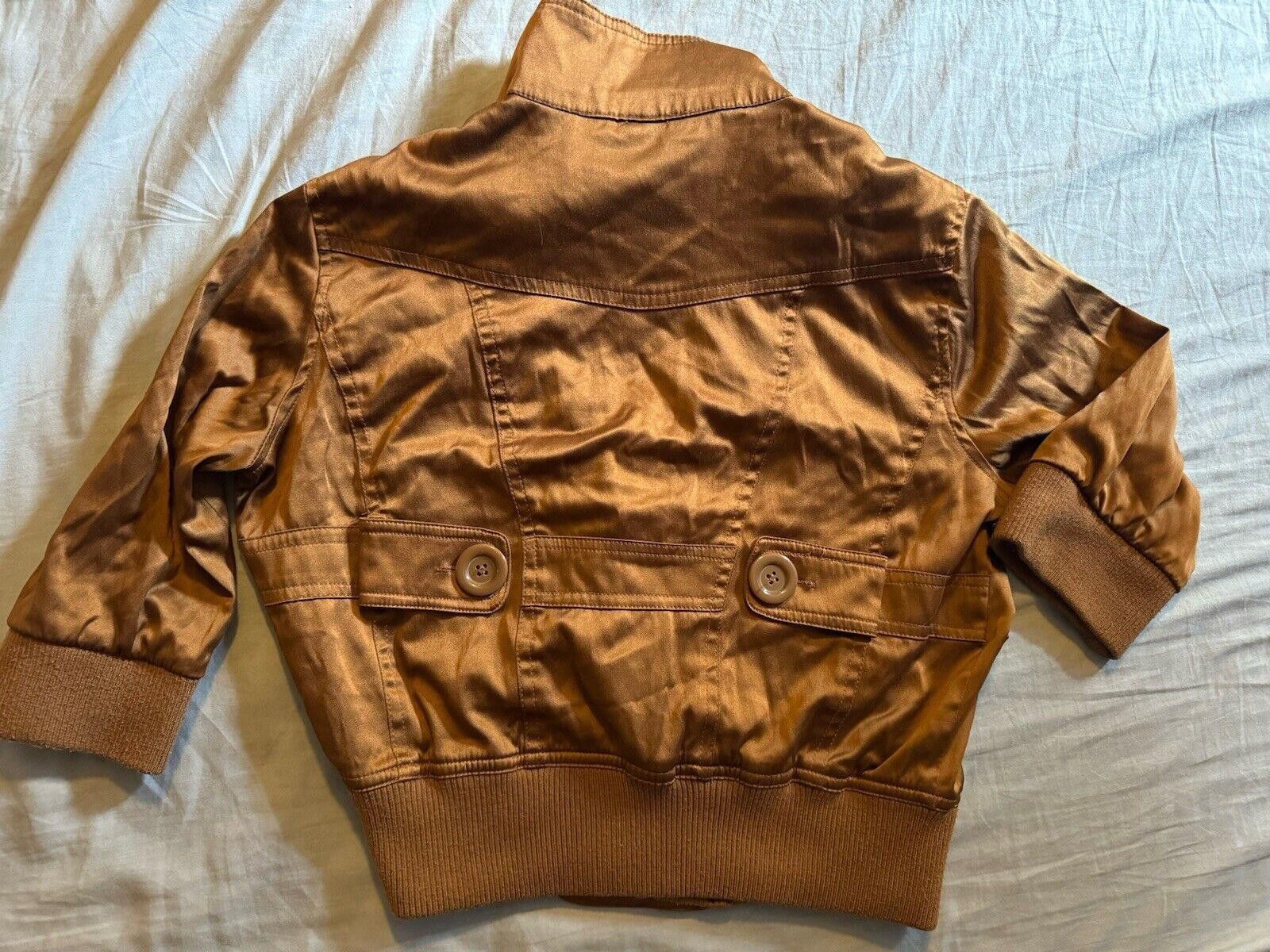 Designer Voice Stretch Copper Crop Jacket Women’s Medium Size M / US 6-8 / IT 42-44 - 2 Thumbnail