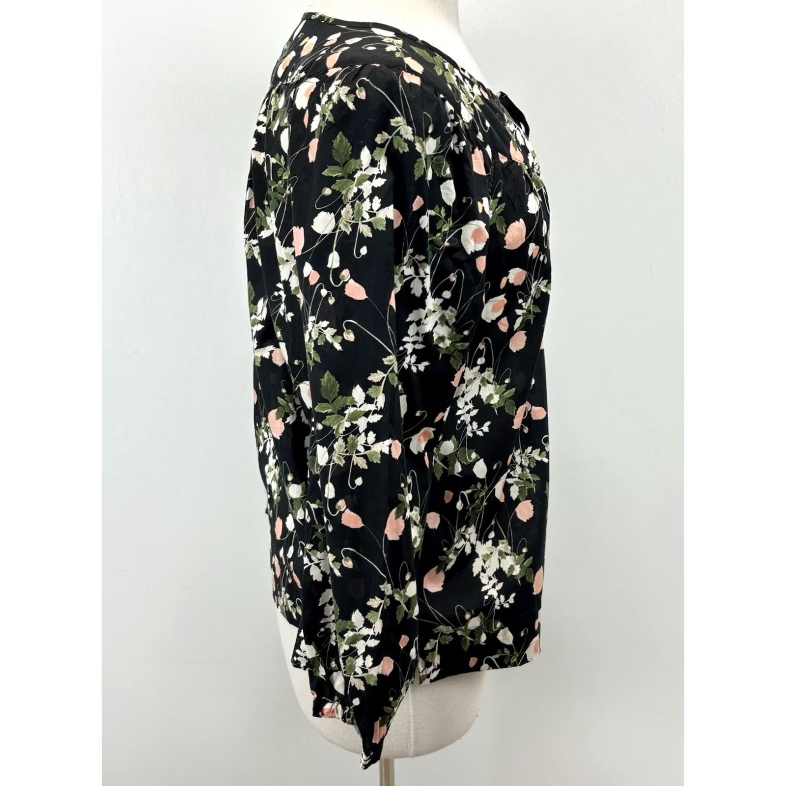Vintage J Crew I. Crew X Liberty Of London Floral Point Sur Peasant Top Blouse Women’s S Black Cottage Size S / US 4 / IT 40 - 4 Thumbnail