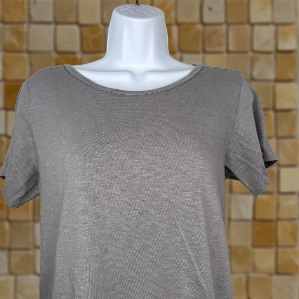 Vintage American Giant T-Shirt Gray Short Sleeve Women L Crew Neck 100% Cotton Slim Slits Size L / US 10 / IT 46 - 1 Thumbnail