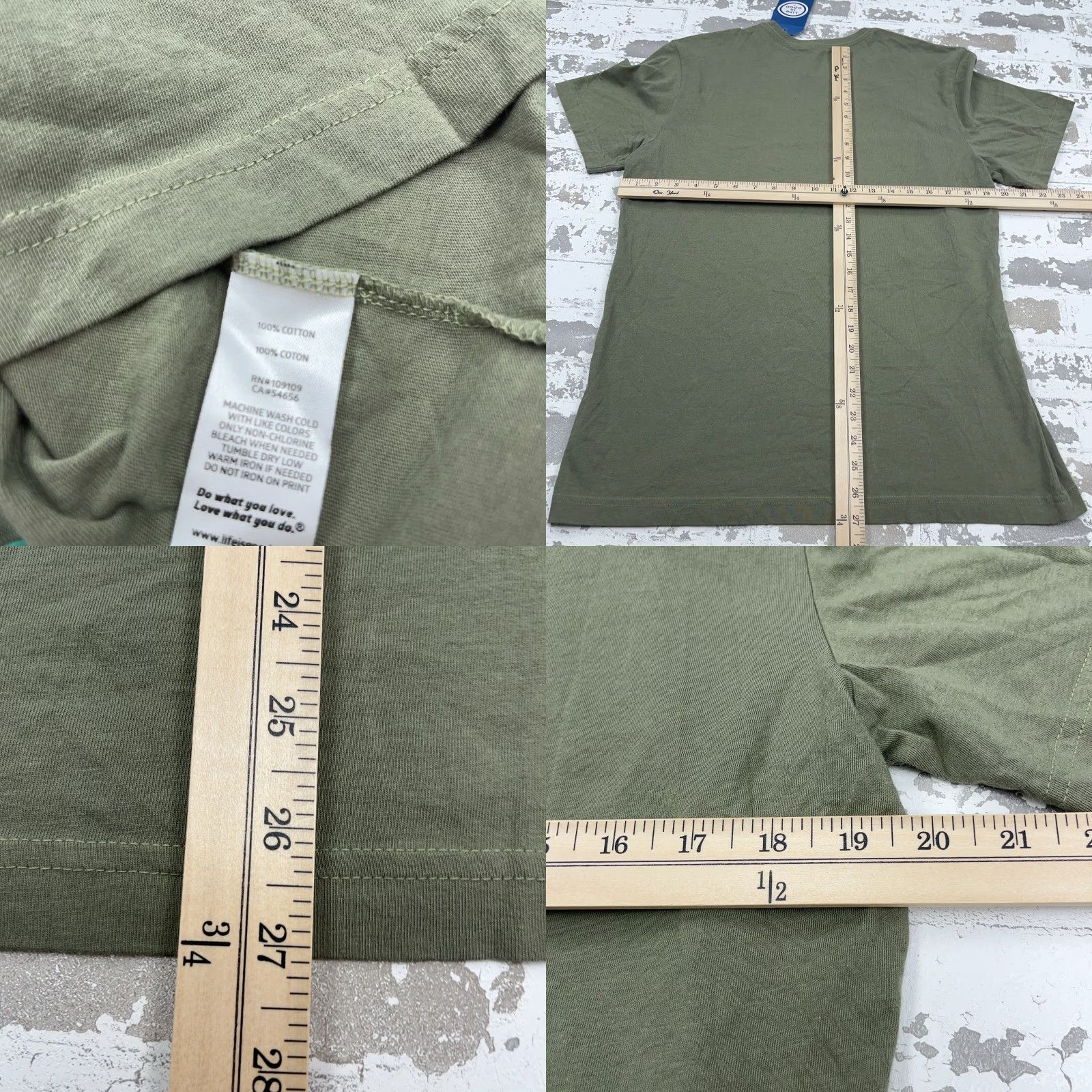 Life is Good Life is Good Crusher Tee Men M Green Shirt Logo Graphic Print Dad Modern Vintage No N/A Size US M / EU 48-50 / 2 - 8 Thumbnail