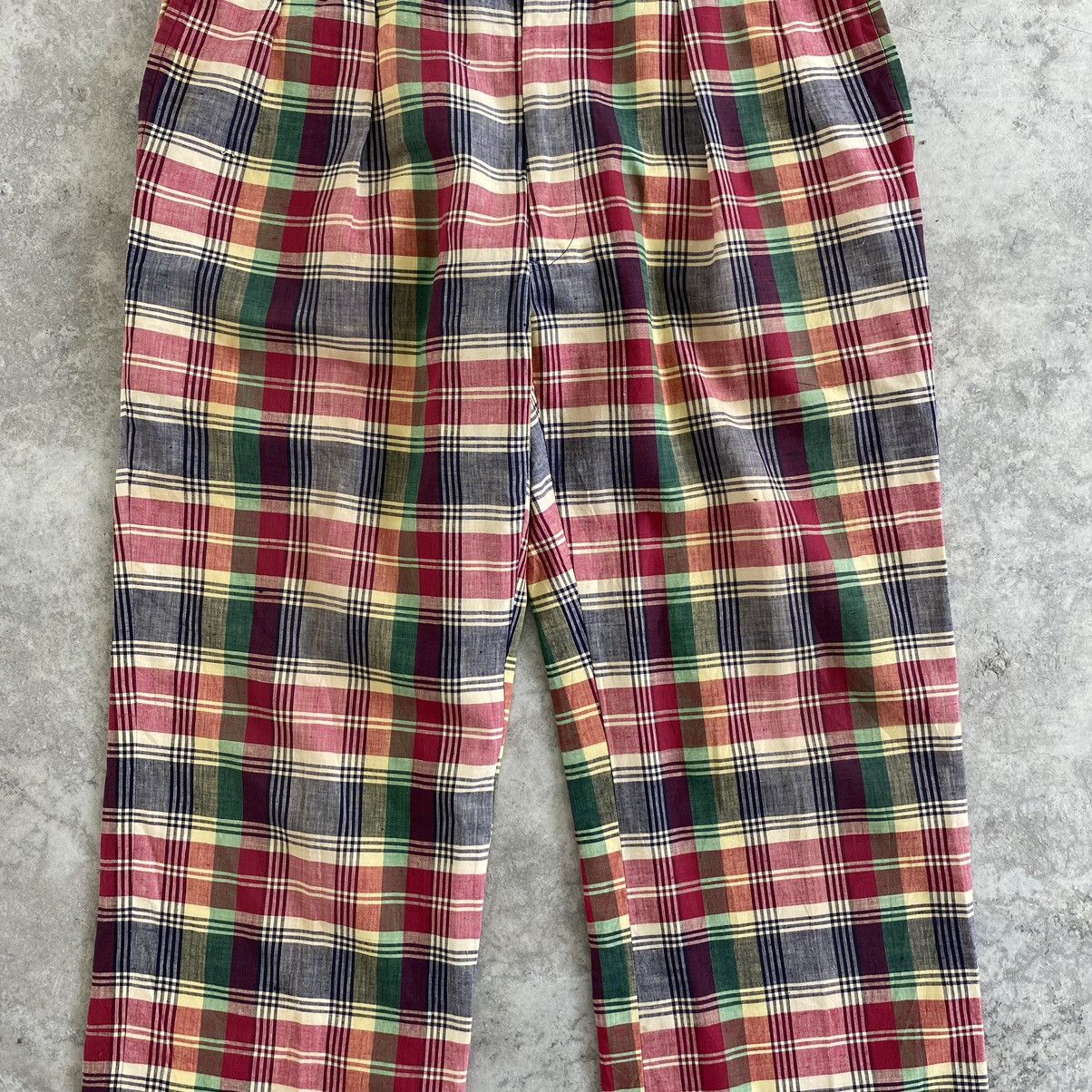 Polo Ralph Lauren Vintage 70’s Polo Ralph Lauren Madras Checks Baggy Trousers Size US 36 / EU 52 - 4 Thumbnail