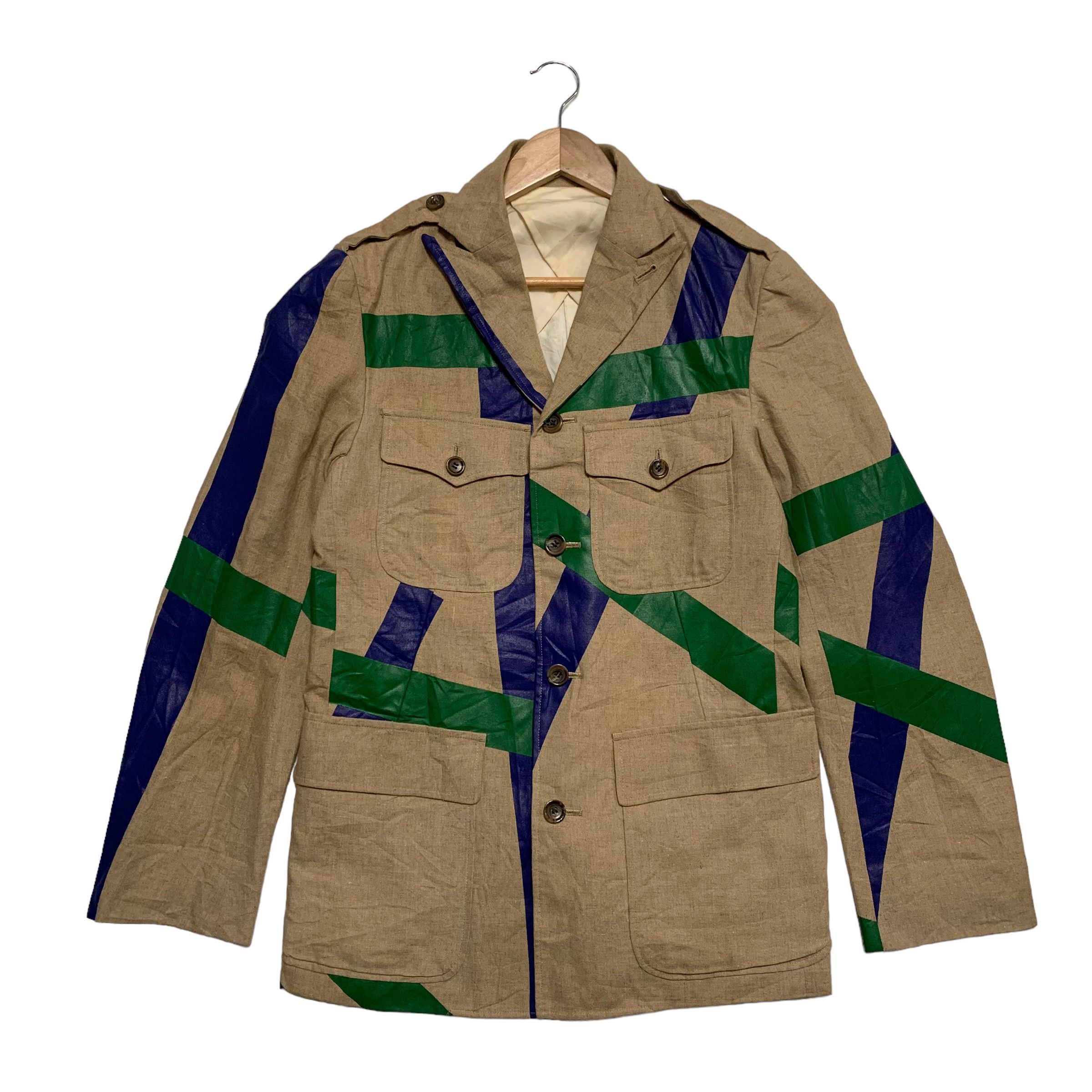 image of Vintage 90's Masaki Matsushima Duct-Tape Style Jacket in Brown, Men's (Size Medium)