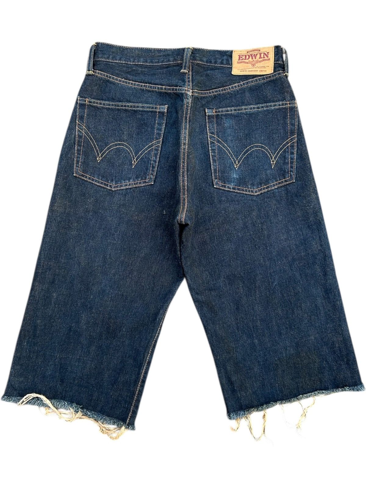 Kapital Vintage Edwin Selvedge Baggy Distressed Short Denim Jeans Size US 29 - 1 Thumbnail