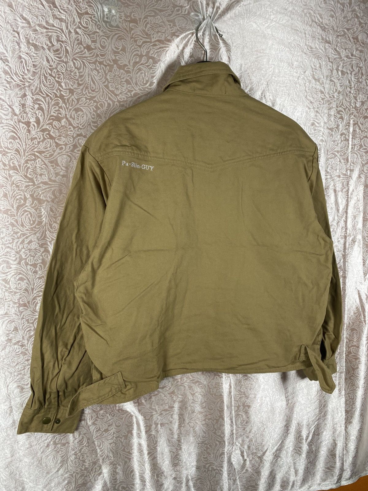 Japanese Brand Vintage Pa·Sión·GUY Khaki Utility Jacket Minimalist Zip Size US L / EU 52-54 / 3 - 14 Thumbnail