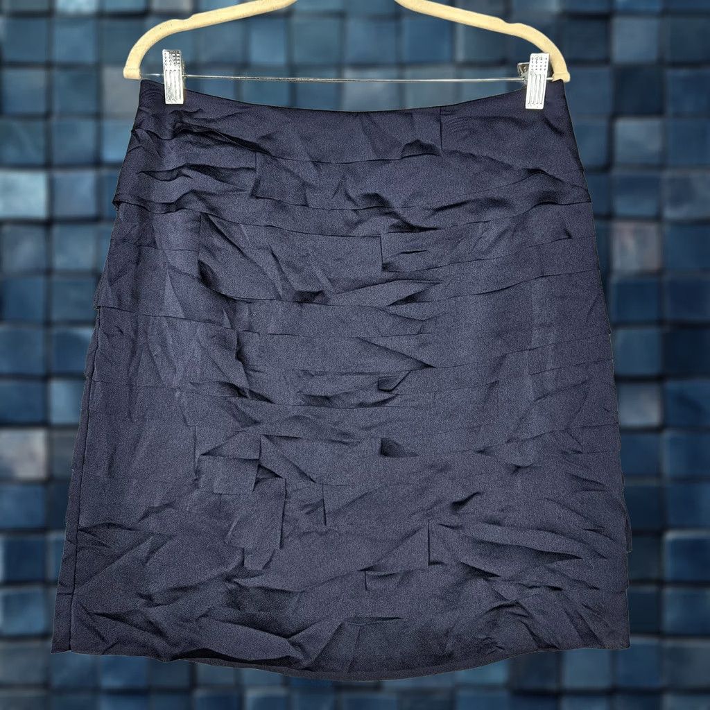 Banana Republic Banana Republic Women's Blue A-Line Skirt Size 8 Ruffle Tiered Casual All Seasons Lined NEW Size 30" / US 8 / IT 44 - 1 Thumbnail
