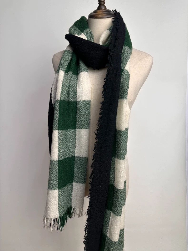 Yohji Yamamoto Yohji Yamamoto Wool paneled contrast scarf 2501-Nextarrow Size ONE SIZE - 5 Thumbnail