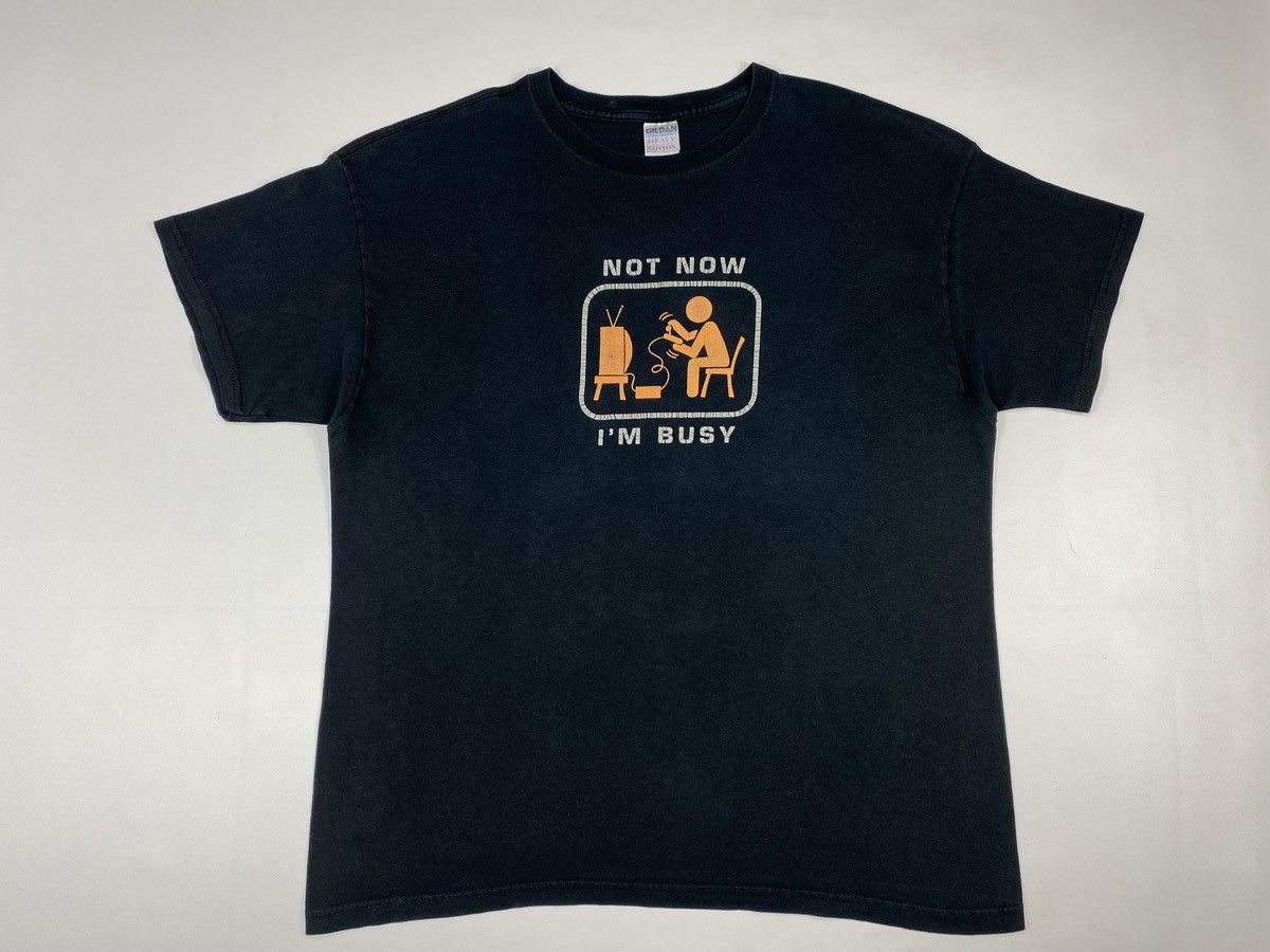 Vintage 🔥LASTDROP🔥 Mid 2000s Not Now Im Busy Funny Gamer T-shirt Size US XXL / EU 58 / 5 - 12 Thumbnail