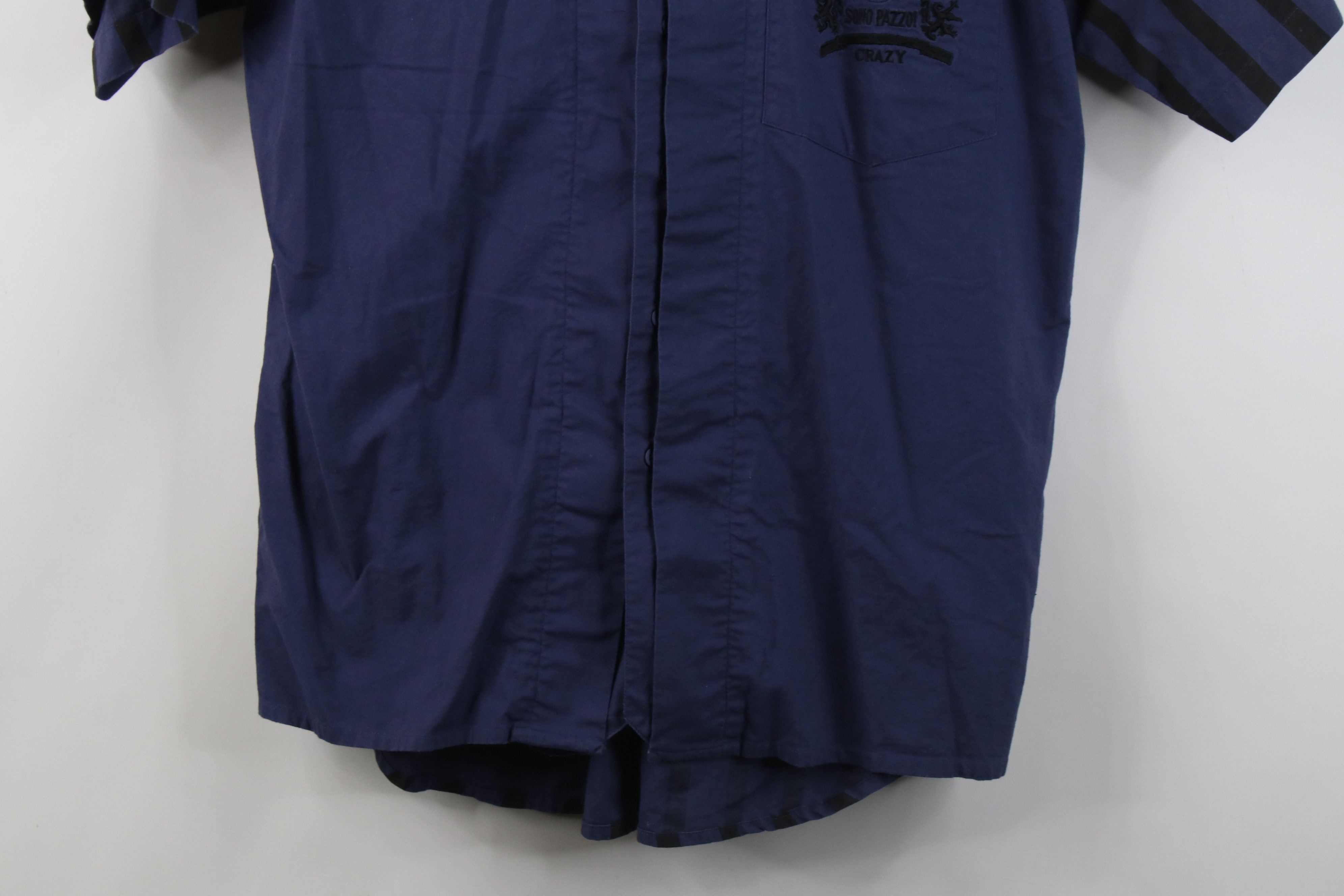 Vintage Vintage 90s Streetwear Short Sleeve Button Shirt Blue Size US L / EU 52-54 / 3 - 3 Thumbnail