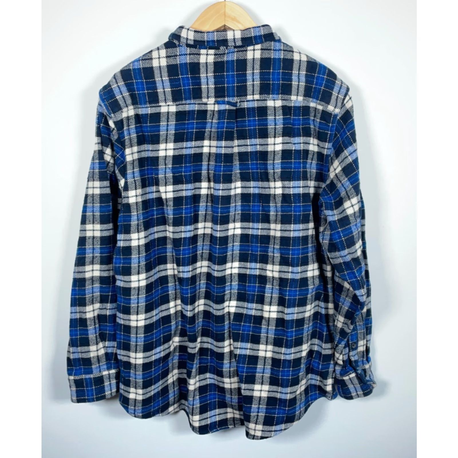 Orvis Orvis Shirt Jacket 2XL Heavyweight Flannel Blue Plaid Shacket Work Casual Long Sleeve Button-Up Pocket Mens Retro 90s Grunge Hipster Size US XXL / EU 58 / 5 - 2 Thumbnail