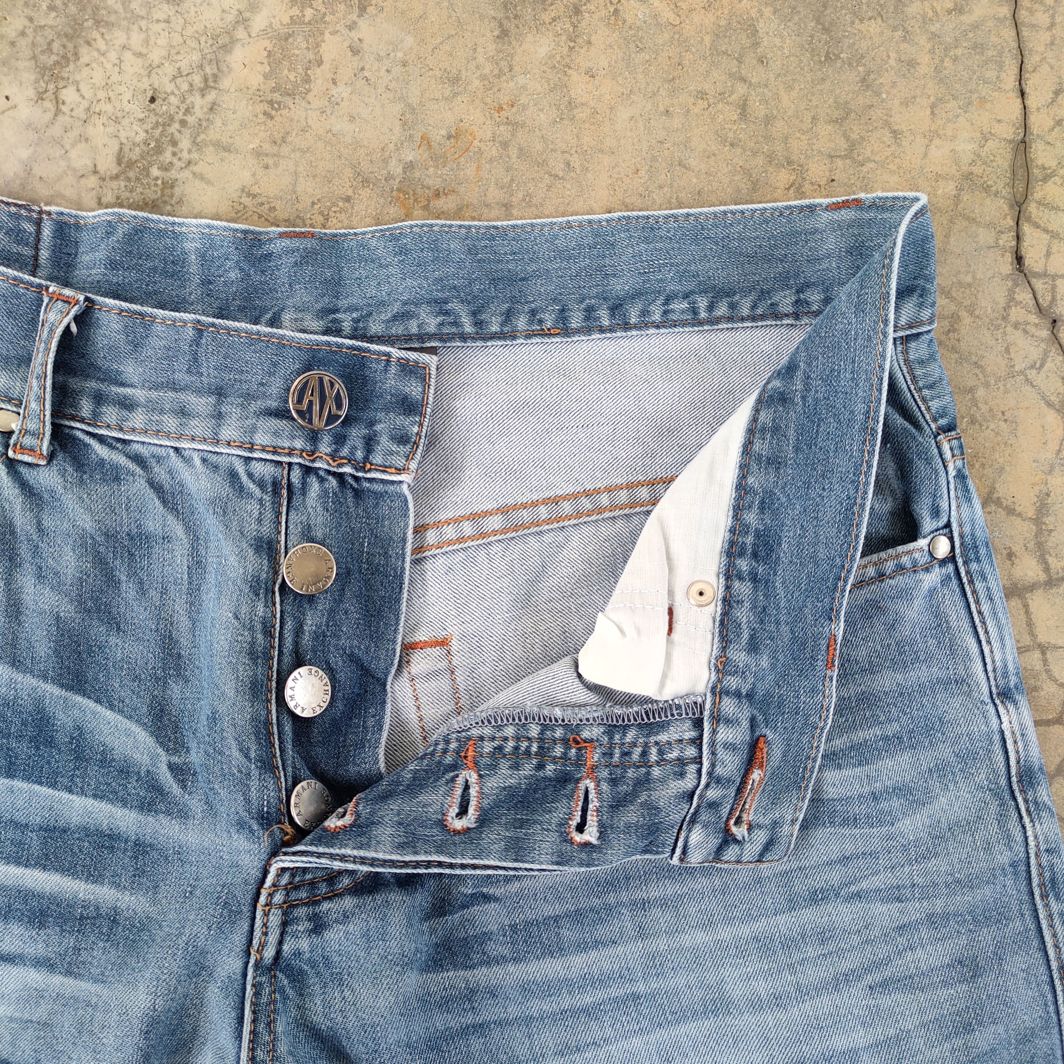 Armani Exchange # VINTAGE ARMANI EXCHANGE FADED JEANS PANTS Size US 35 - 7 Thumbnail