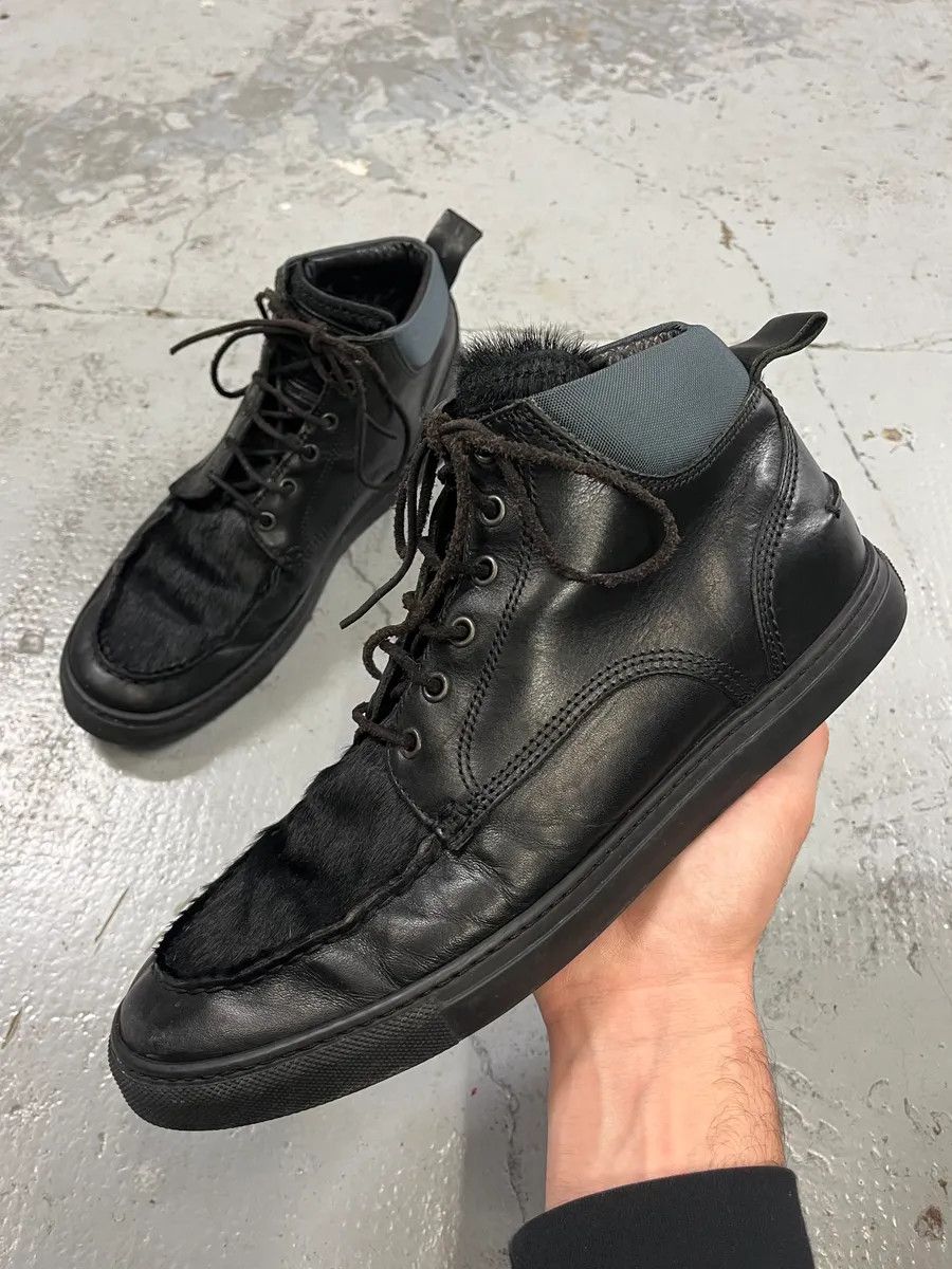 Dsquared2 Dsquared2 Black Fur Leather Shoes Size US 9 / EU 42 - 1 Thumbnail