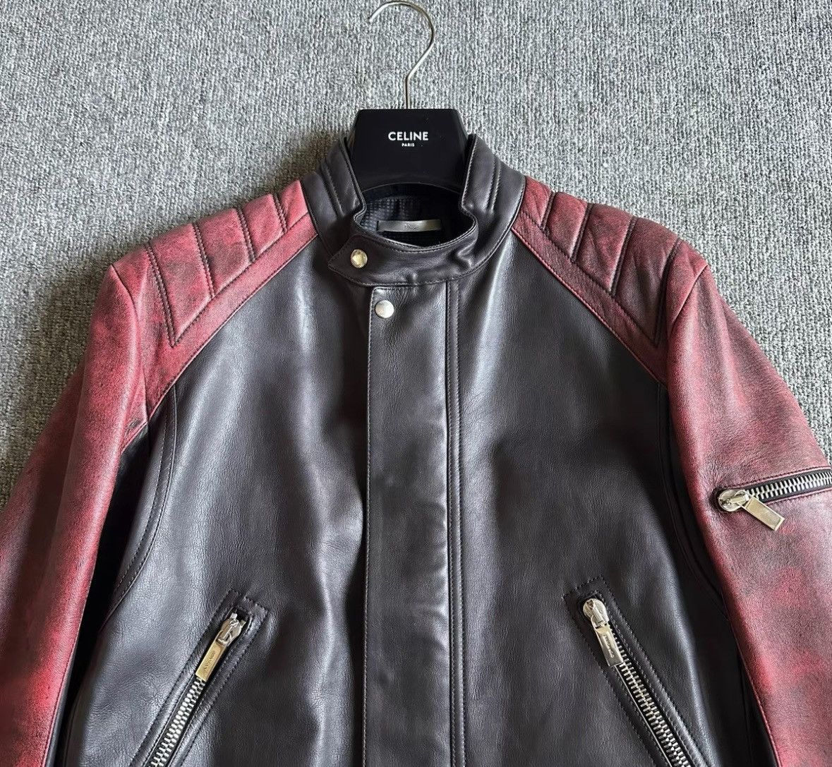 Dior Dior Black and red leather motorcycle jacket 2501-Nextarrow Size US M / EU 48-50 / 2 - 4 Thumbnail