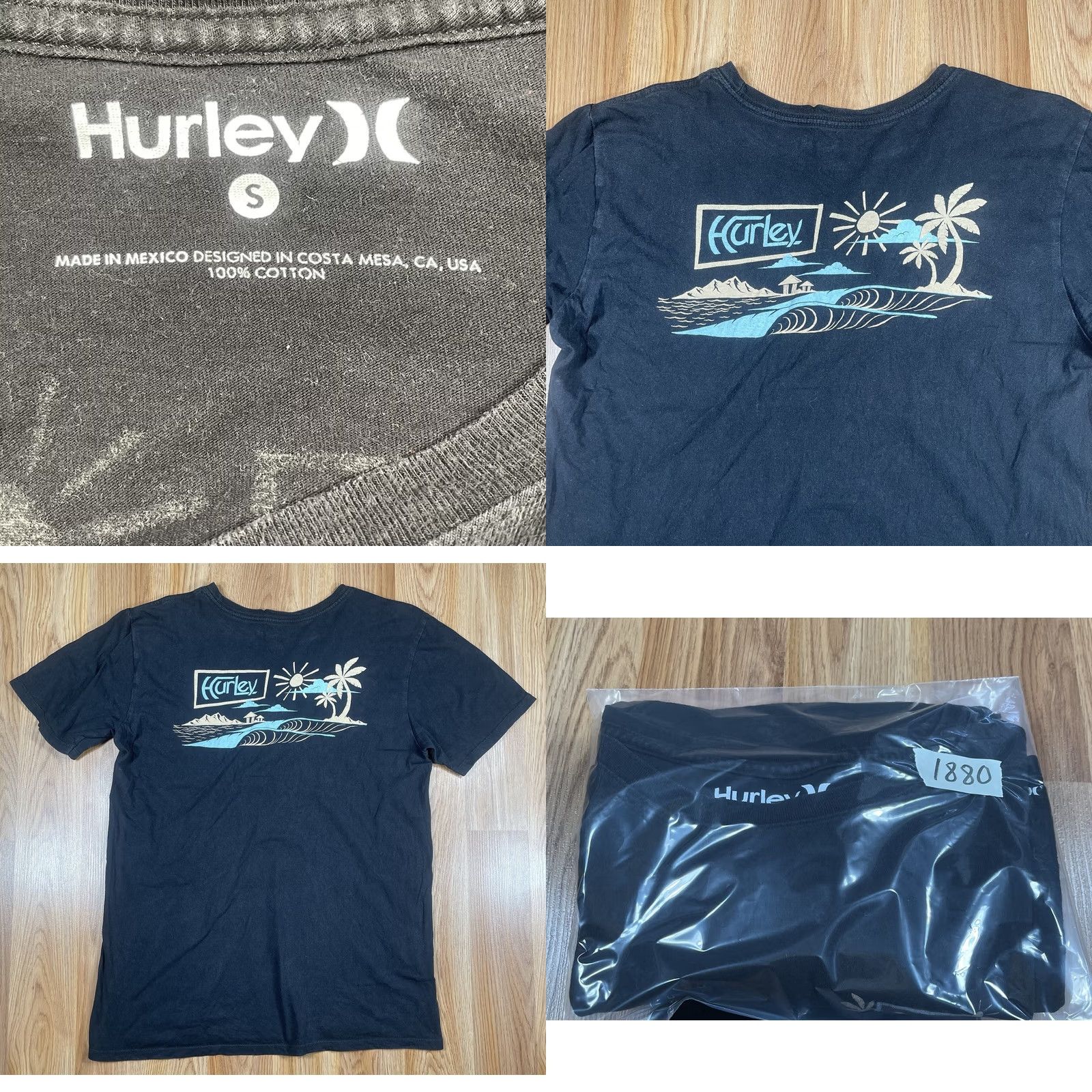 Hurley Hurley CrewNeck Graphics Shirt Mens Small Black Short Sleeve 100% Cotton Graphic Tee, Vintage Condition Size US S / EU 44-46 / 1 - 8 Thumbnail