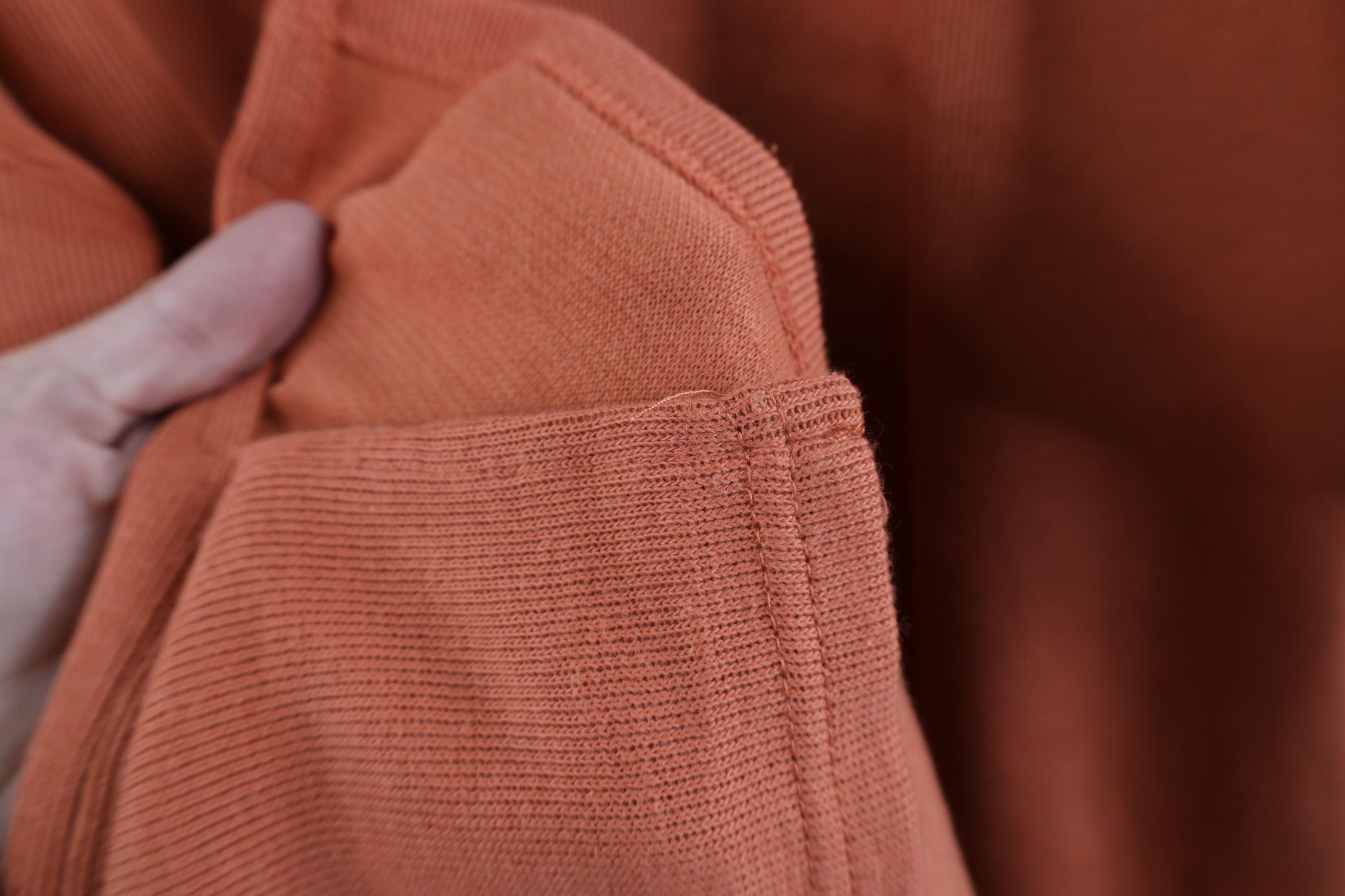 Express × Vintage Vintage 90s Express Thermal Ribbed Knit T-Shirt Pale Orange Size L / US 10 / IT 46 - 9 Thumbnail