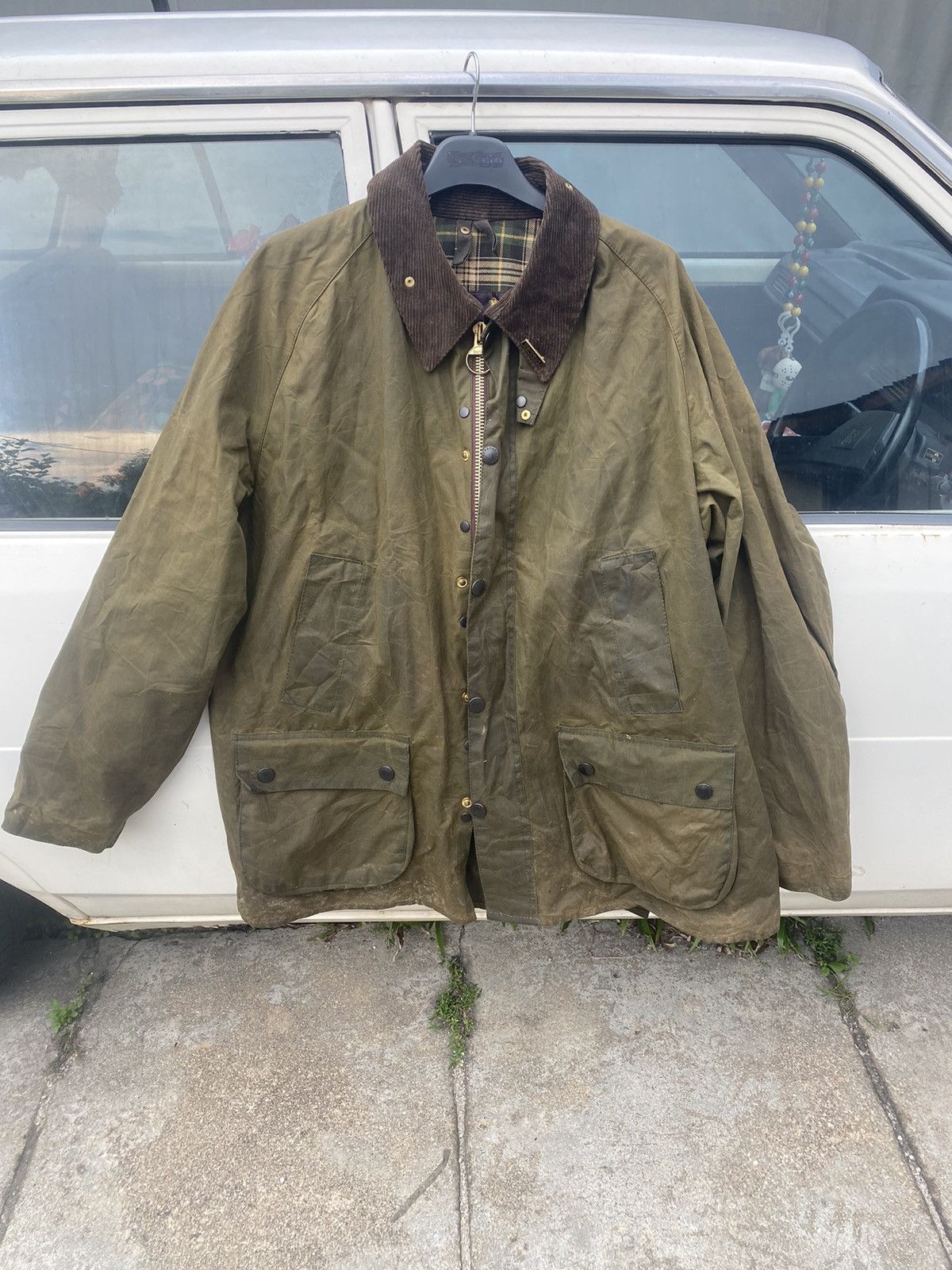 Barbour Corduroy Collar Oiled Jacket Blouson Coat Men