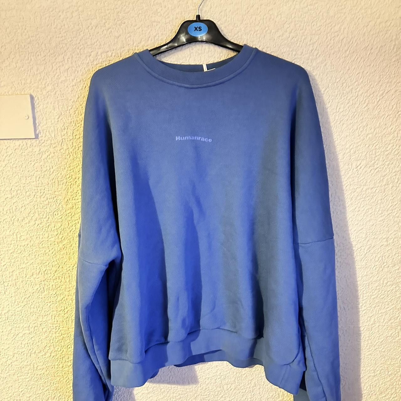 image of Adidas X Pharell Humanrace Jumper In Pastelle Blue, Men's (Size Large)