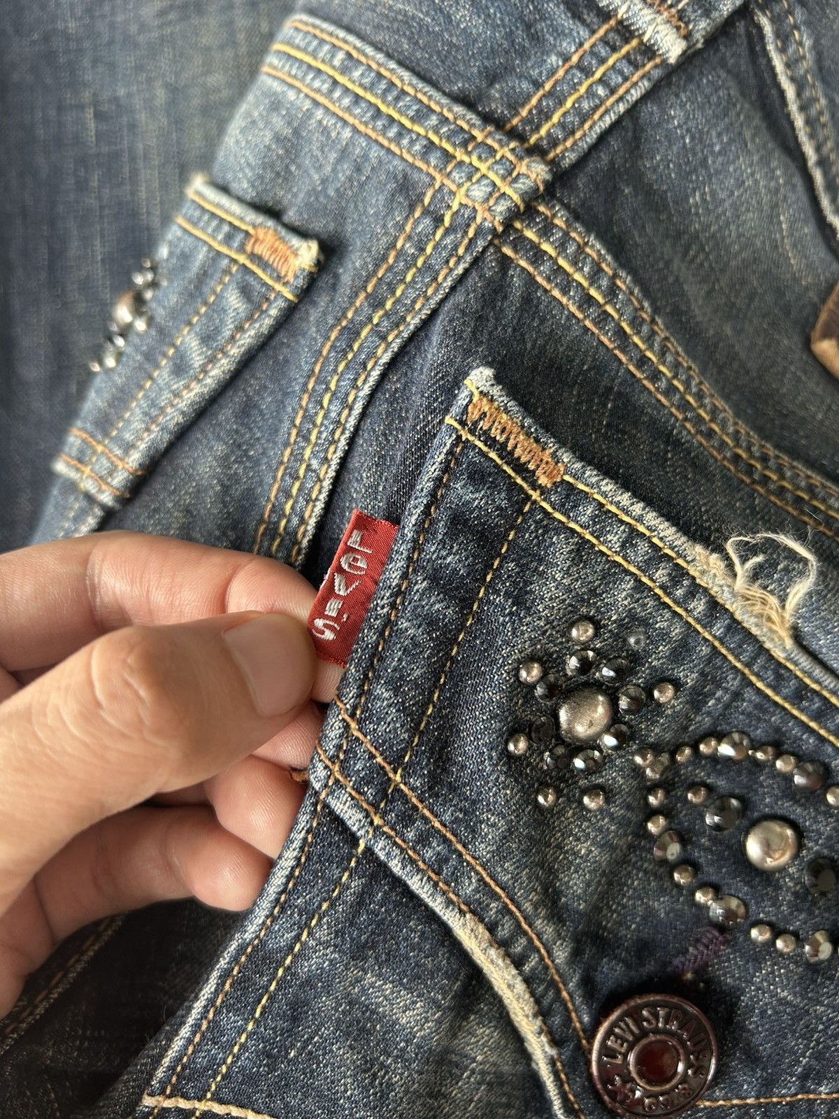 Kapital VINTAGE LEVIS HIPPIES STYLE RUSTY DISTRESSED DENIM JEANS Size US 30 / EU 46 - 14 Thumbnail