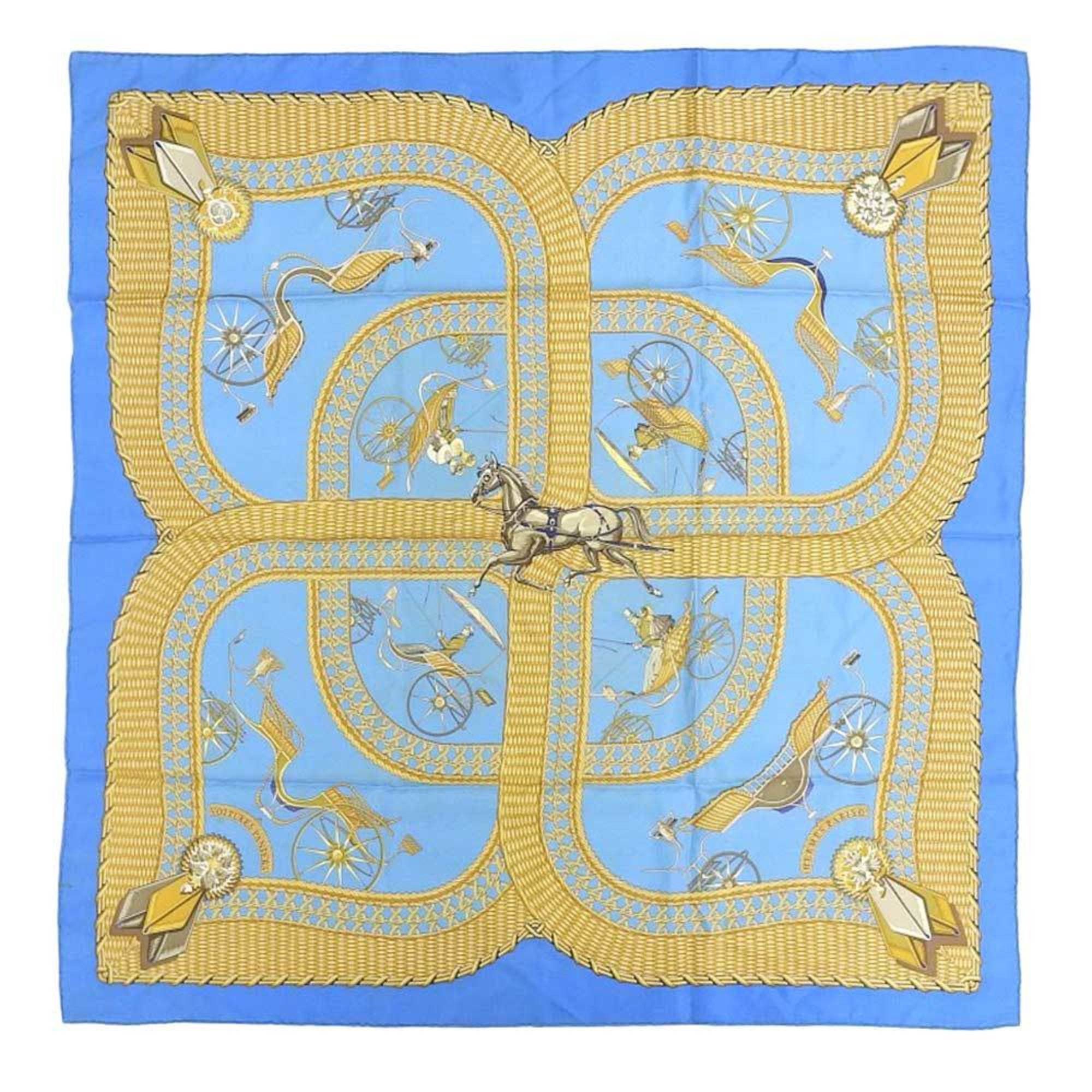 Écharpe Hermès Carré 45 Horsebit - Soie Multicolore, Occasion Très Bon état