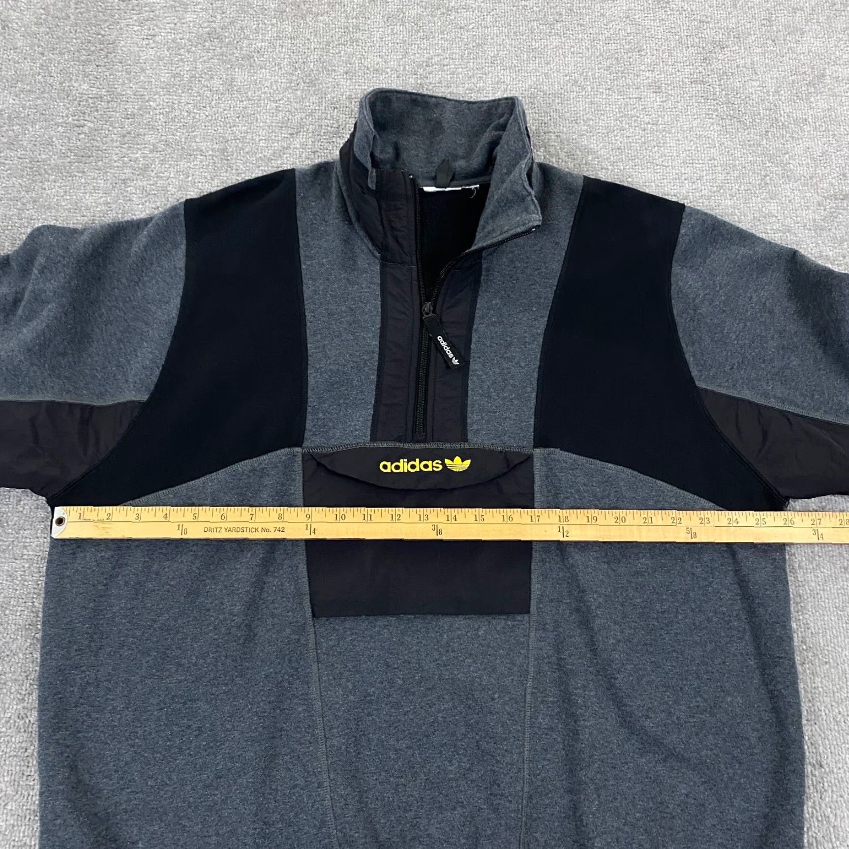 Adidas ADIDAS Jacket Mens XL Gray Black Sweatshirt Advantage Field Half Zip Pullover Size US XL / EU 56 / 4 - 5 Thumbnail