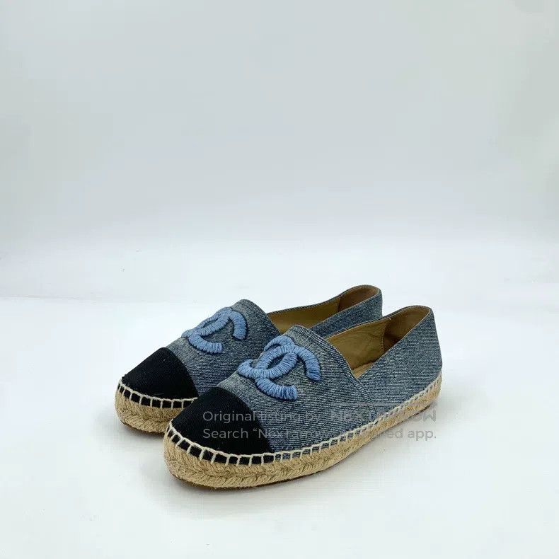 Chanel Chanel Blue logo embroidered casual one-pedal fisherman sh Size US 5.5 / IT 35.5 - 1 Thumbnail