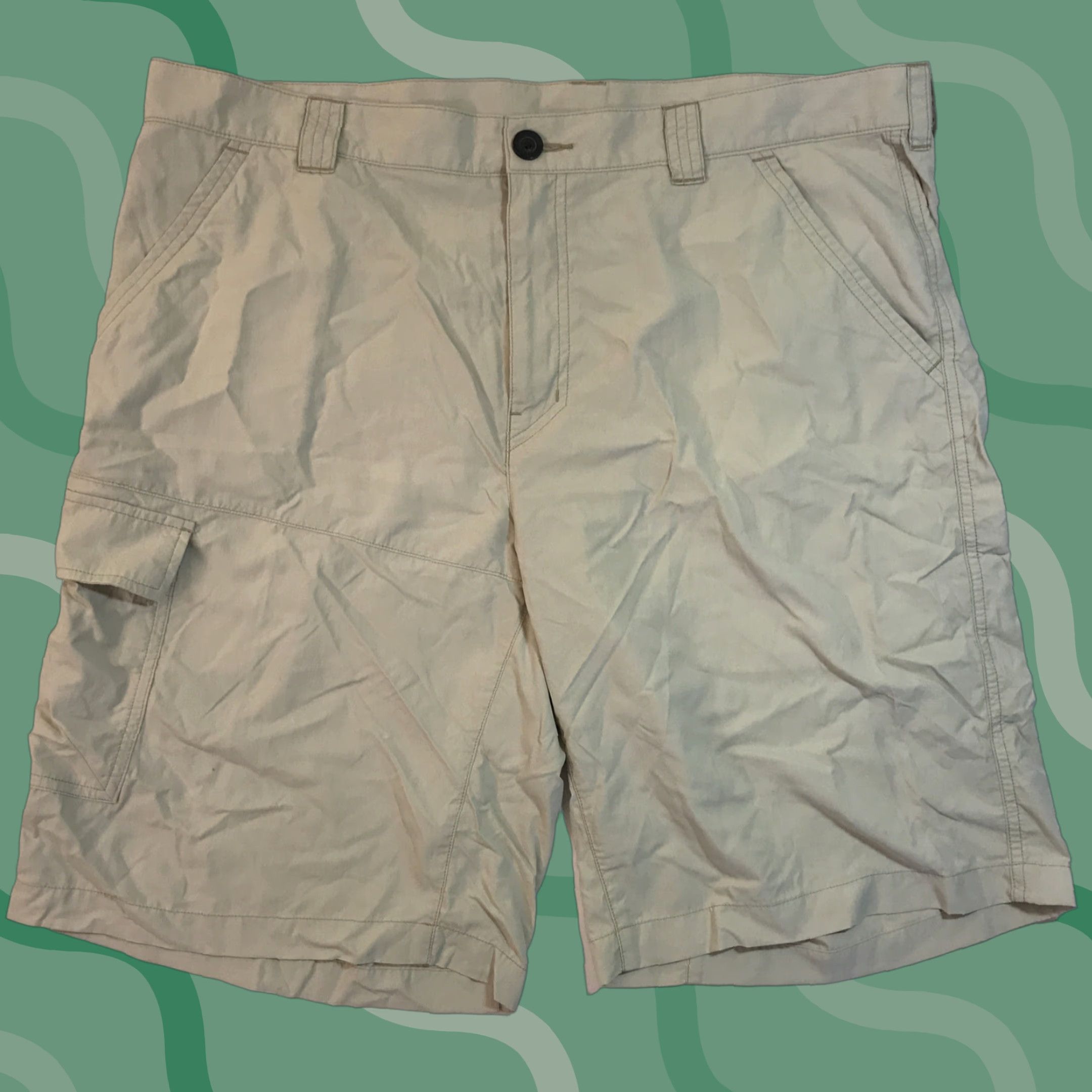 Vintage Columbia Mens Cargo Shorts Sz 38 Beige Nylon Polyester Flat Front Pockets Outdoor Casual Shirt? Size US 38 / EU 54 - 1 Thumbnail