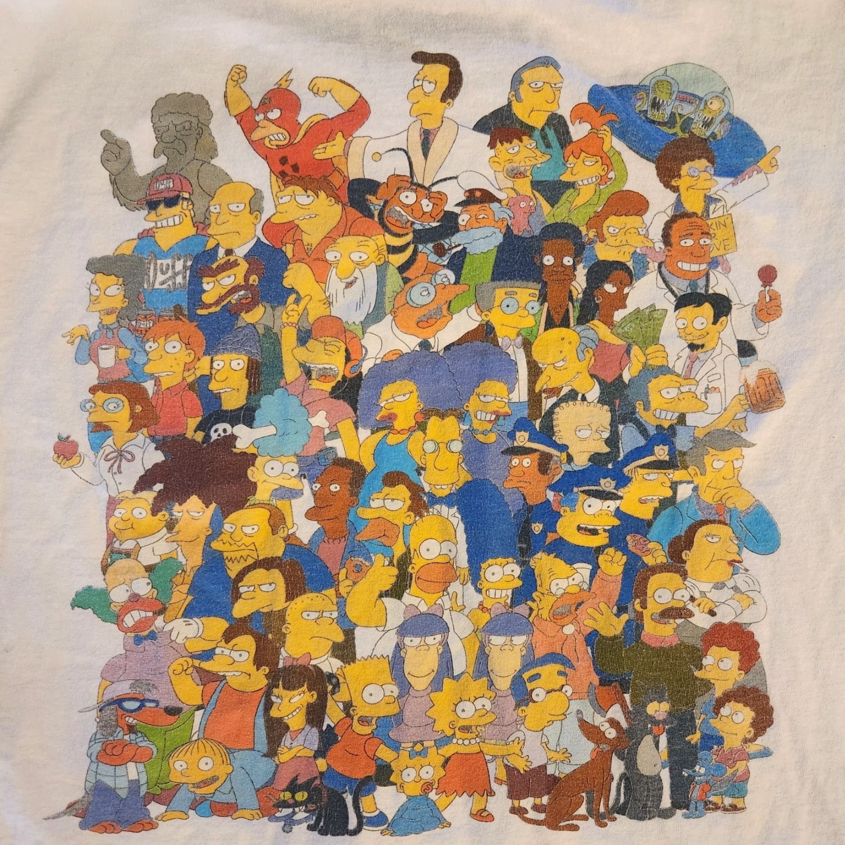 Vintage The Simpsons T Shirt Tee Mens Medium Full Cast Couch Double-Sided Graphic White Shirt Mens M Graphic Tee Size US M / EU 48-50 / 2 - 2 Thumbnail
