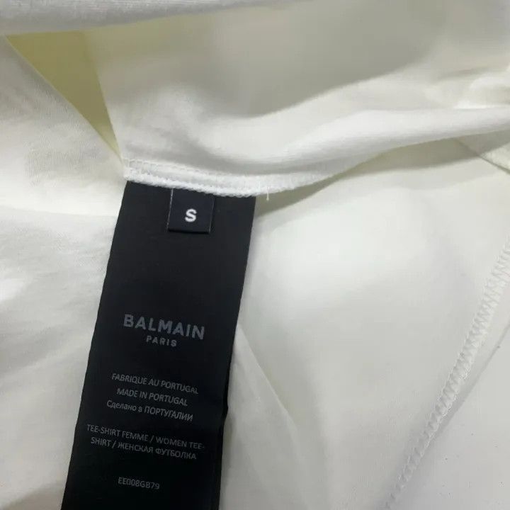 Balmain Balmain White Graphic Short Sleeve T-Shirt -2507 Size S / US 4 / IT 40 - 5 Thumbnail