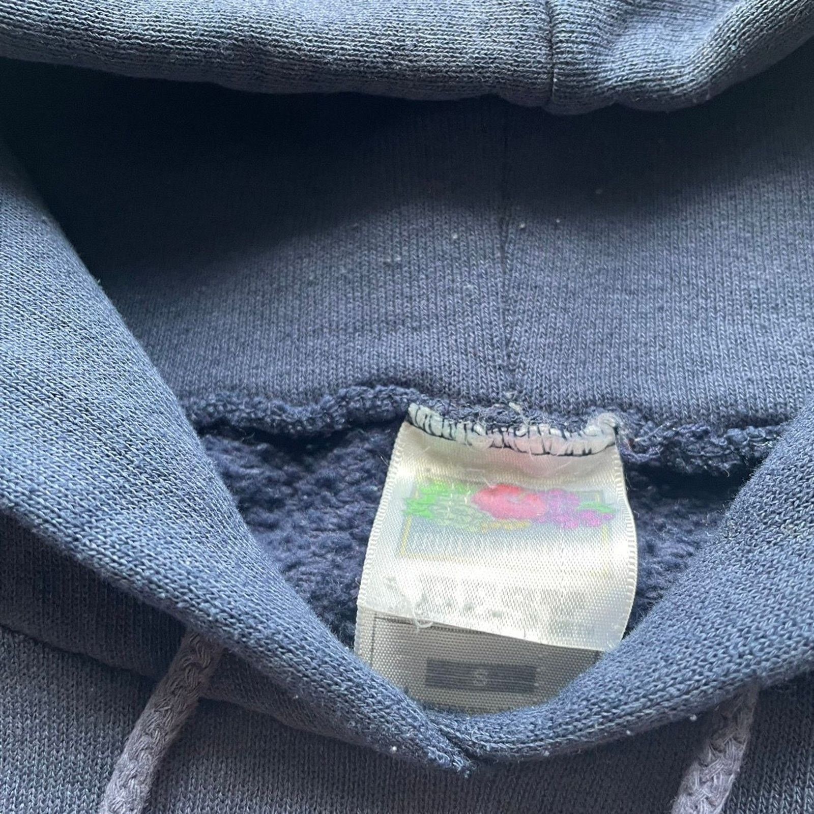 Fruit Of The Loom Vintage 90s Sun Faded Blank Basic Hoodie Small Navy Blue USA Size US S / EU 44-46 / 1 - 3 Thumbnail