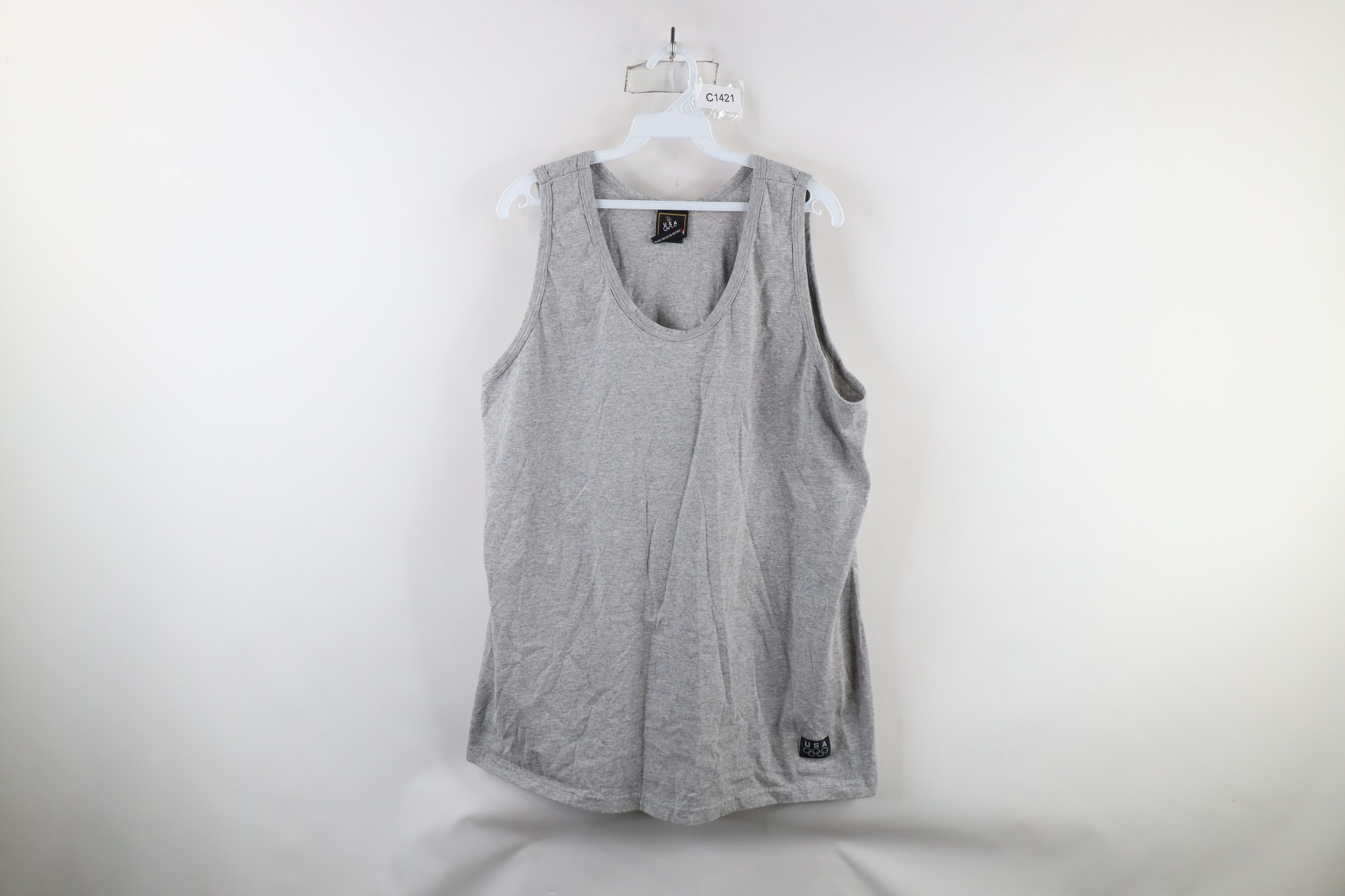 Vintage Vintage 90s USA Olympics Tank Top T-Shirt Heather Gray USA Size US XL / EU 56 / 4 - 1 Thumbnail