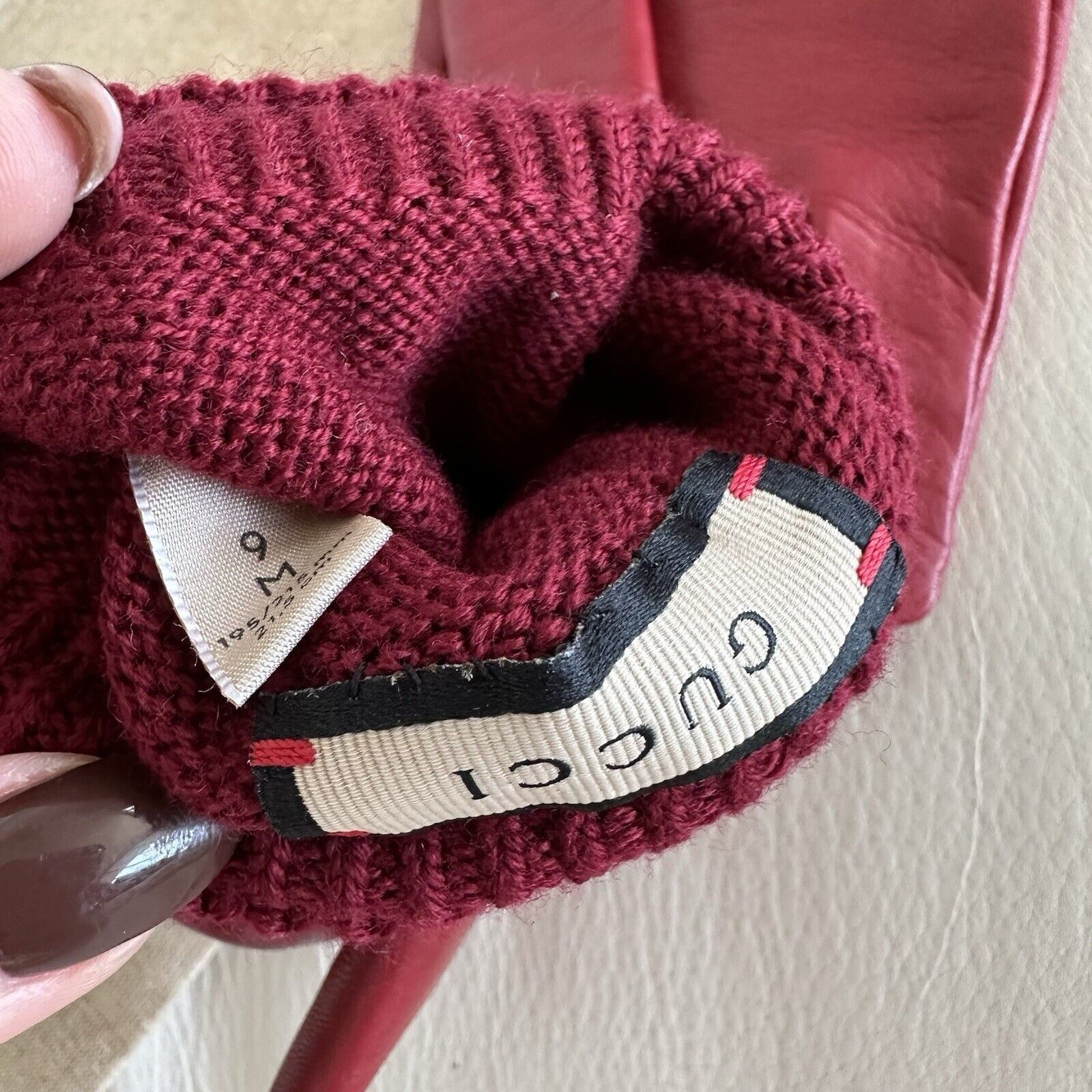 Gucci New Gucci Leather Gloves Red Size M 100% Authentic Size ONE SIZE - 5 Thumbnail