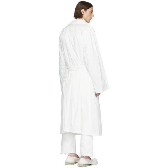 Maison Margiela o1y1124 Double-Breasted Nylon Coat in White Size US M / EU 48-50 / 2 - 3 Thumbnail