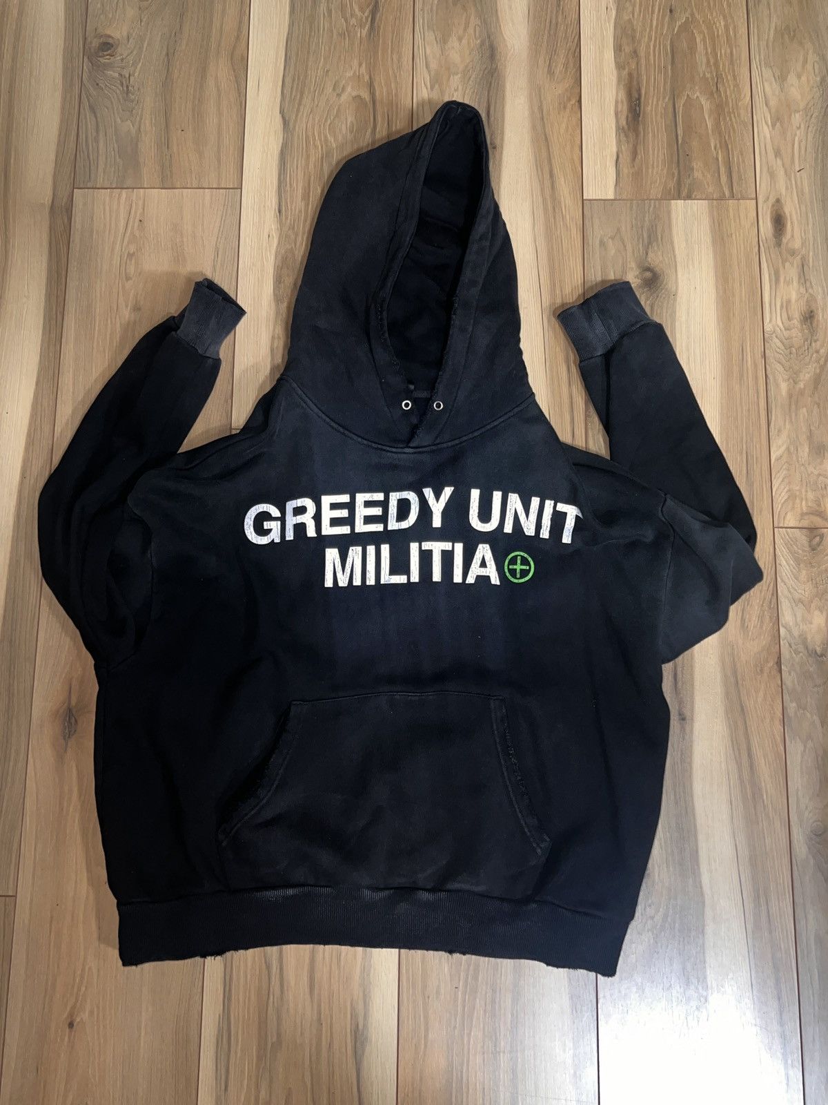 image of Greedy Unit Militia Hoodie in Black, Men's (Size Large)