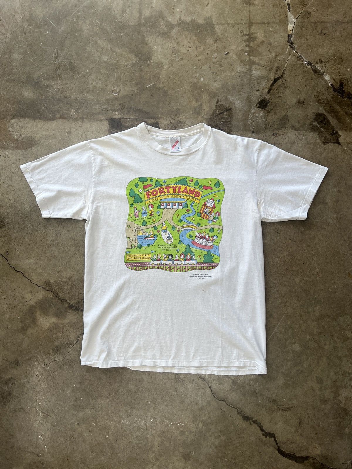Vintage Vintage 90s FortyLand Fun Never Starts Funny Art Tee Size US L / EU 52-54 / 3 - 2 Thumbnail