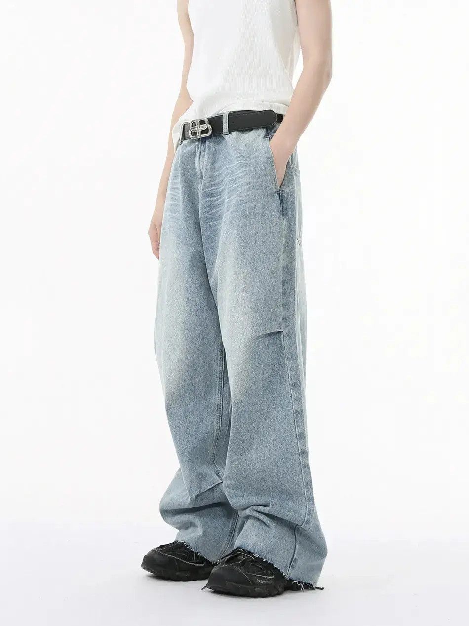 Japanese Brand Retro loose washed wide leg jeans Size US 32 / EU 48 - 1 Thumbnail