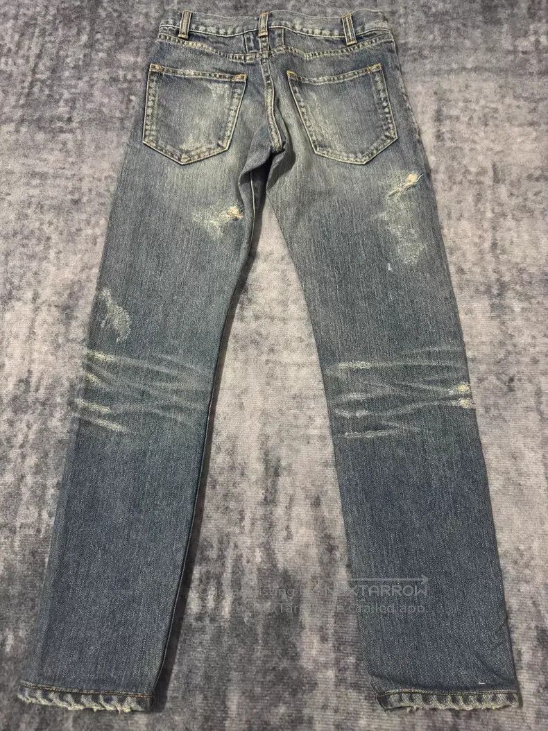 Saint Laurent Paris Saint Laurent Paris Ghost Claw Destroyed Big Ripped Denim Size US 26 / EU 42 - 2 Thumbnail