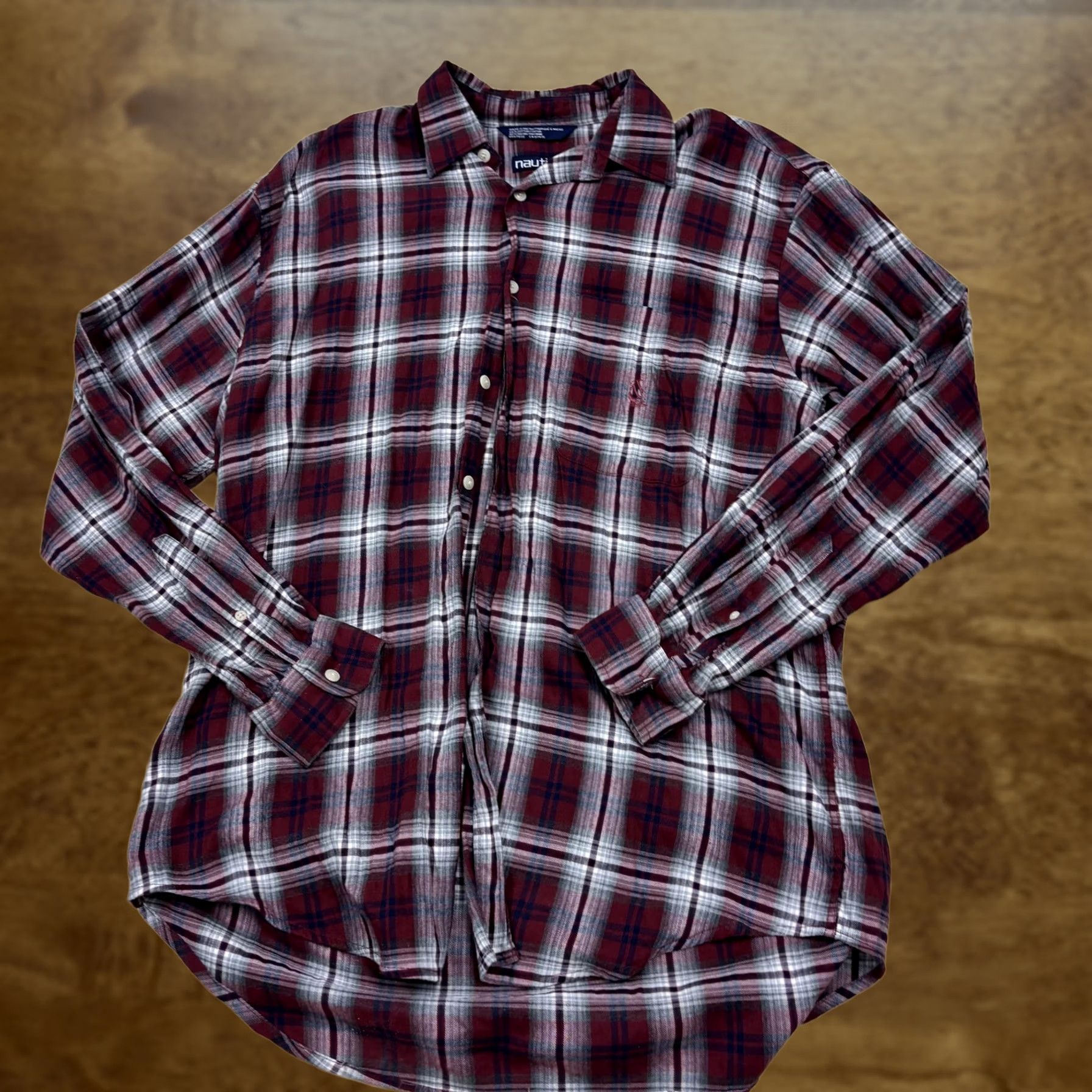 Nautica Vintage Nautica Flannel Shirt Mens Large Red Gray Plaid Long Sleeve Button Up Size US L / EU 52-54 / 3 - 1 Thumbnail