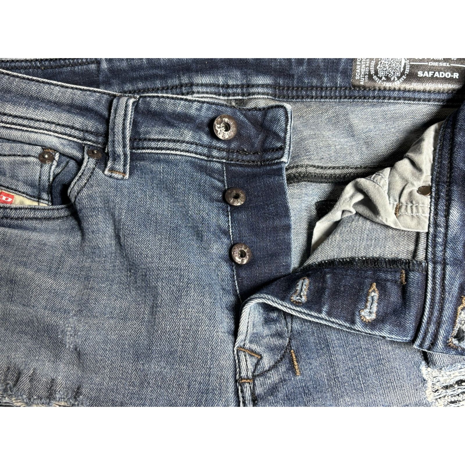 Diesel Diesel Safado-R Straight Distressed Jeans Men’s 31x32 Size US 31 - 10 Thumbnail