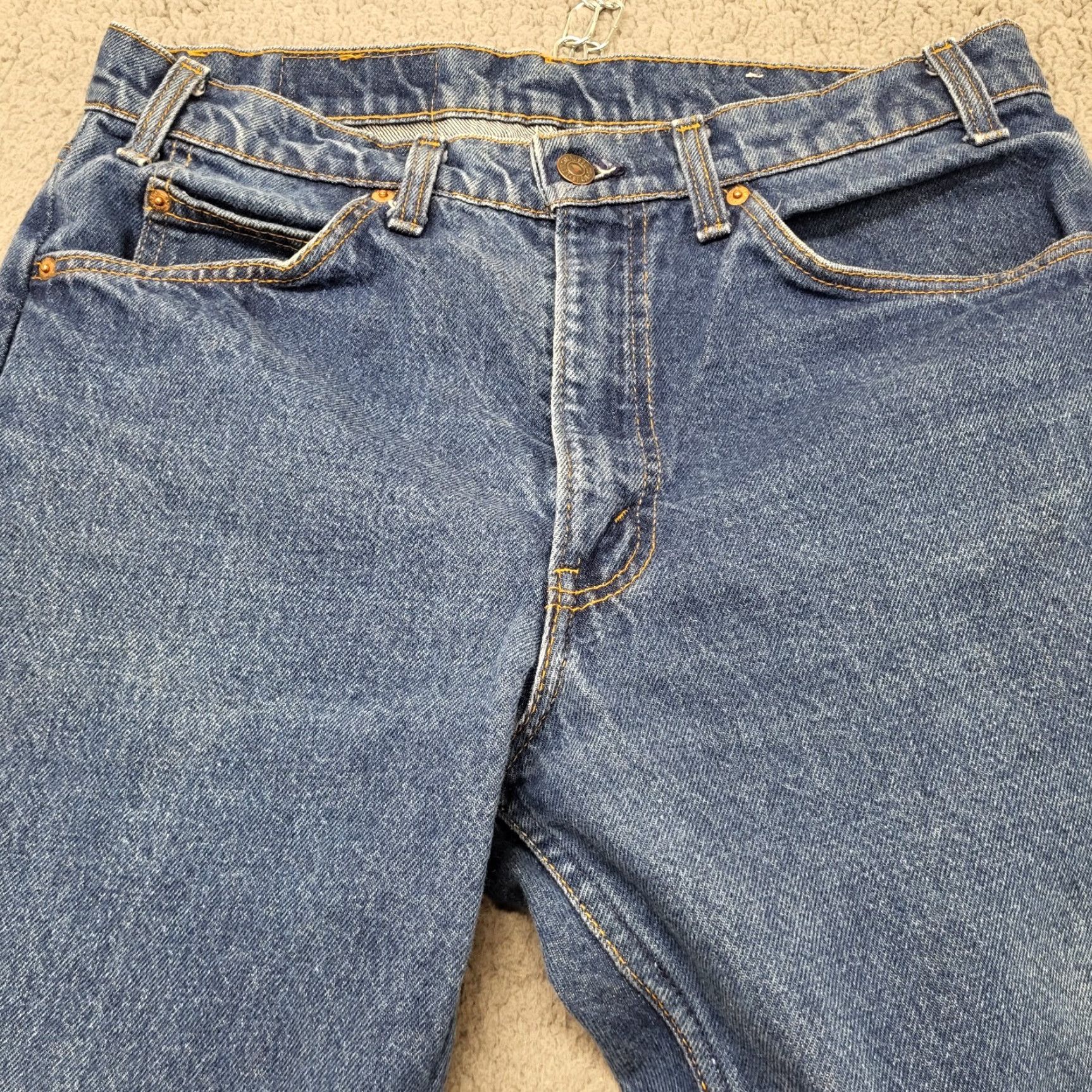 Levi's VINTAGE Levi's 505 Jeans Mens 34x31 Blue Straight Orange Tab 90s Made in USA Denim Size US 34 / EU 50 - 4 Thumbnail