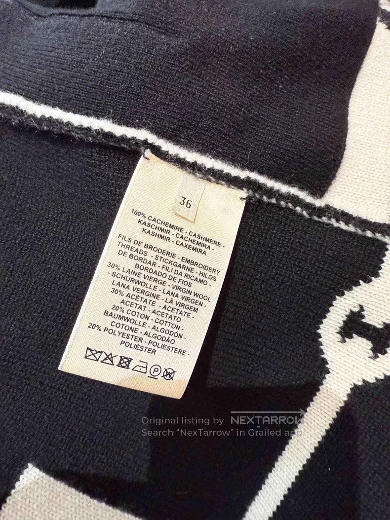 Hermes Hermes Black and White Cashmere Knit Open Cardigan Jacket Size XS / US 0-2 / IT 36-38 - 5 Thumbnail