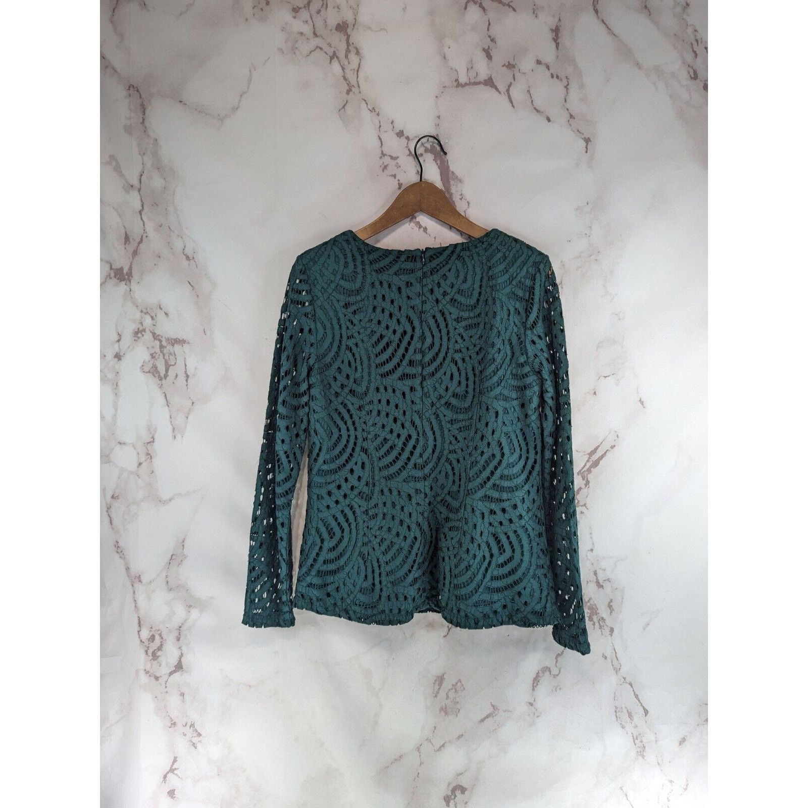 Boden Boden Shirt Women 6 Small Green Lace Zeta Ponte Blouse Size S / US 4 / IT 40 - 5 Thumbnail