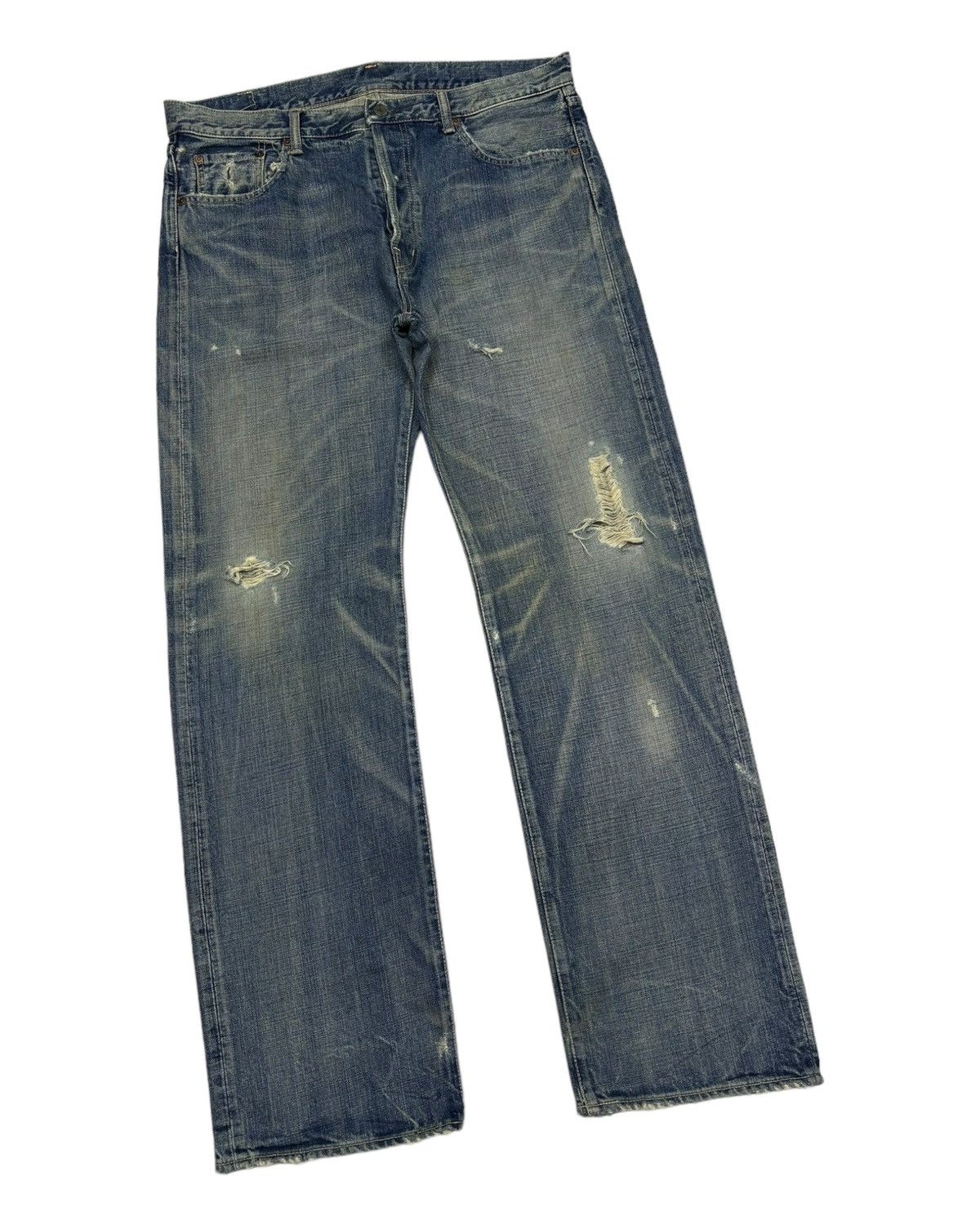 Spellbound SPELLBOUND CLAW MARK BAGGY DISTRESSED DENIM JEANS Size US 37 - 3 Thumbnail