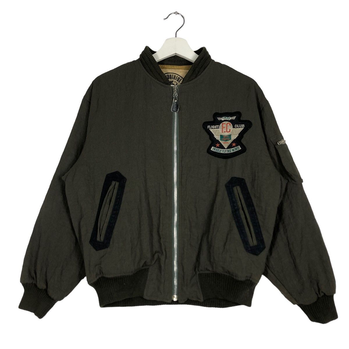 Japanese Brand 🔥 VINTAGE FREE FIGHT CLUB BOMBER JACKET Size US M / EU 48-50 / 2 - 1 Thumbnail