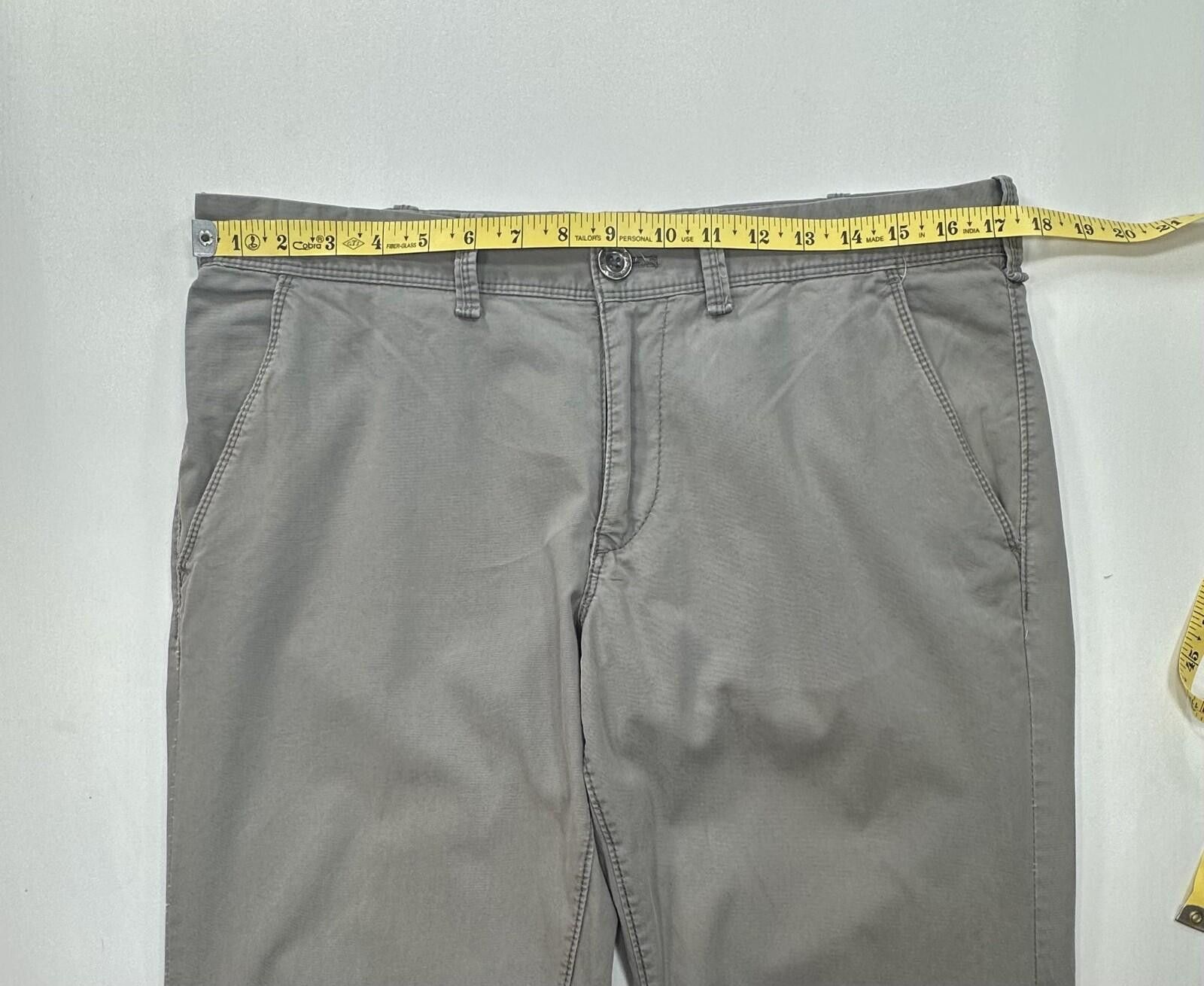 Express Express Finn 100% Cotton Flat Front Chinos Gray Mens 32/32 Size US 32 / EU 48 - 3 Thumbnail